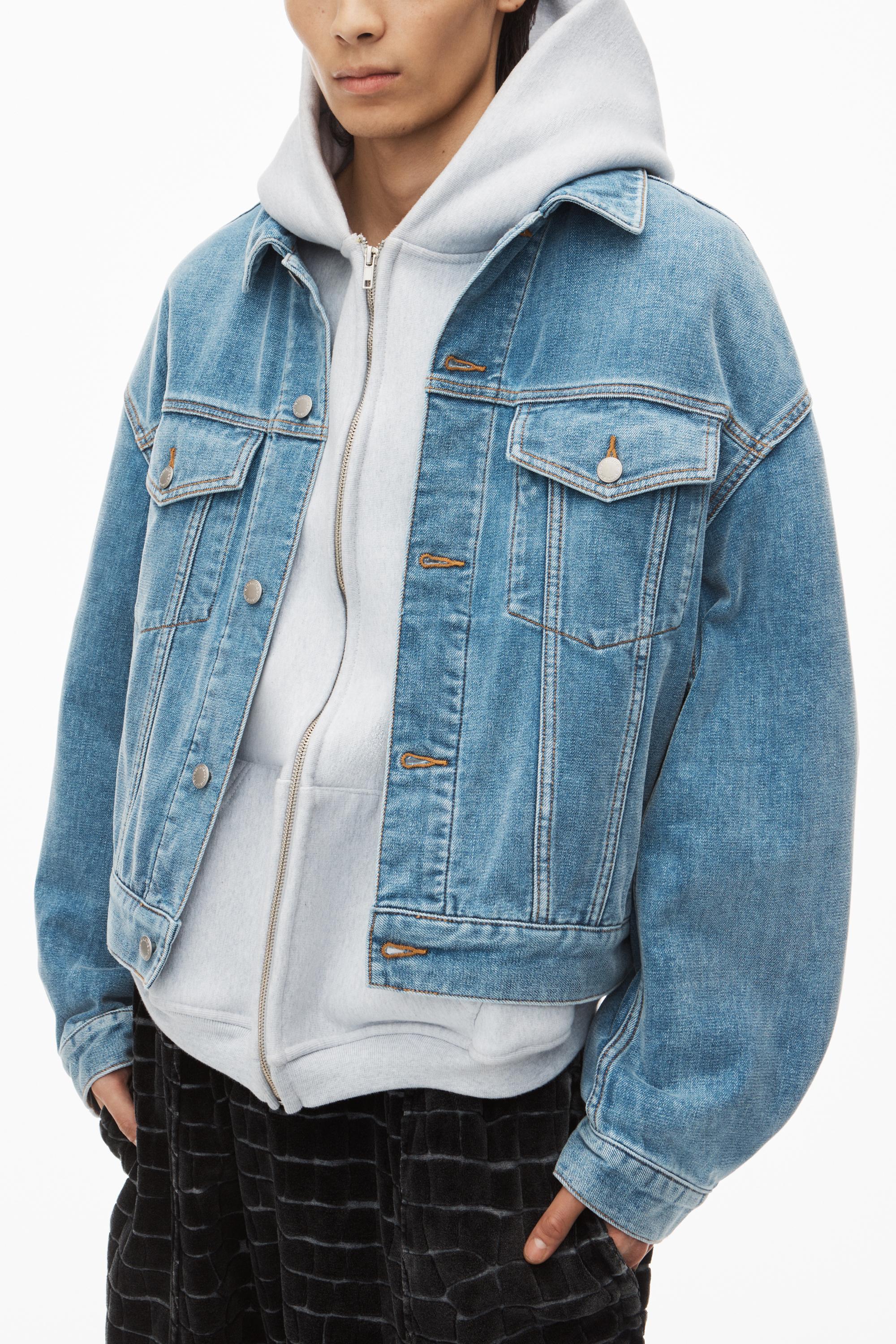 Oversize Jacket In Brushed Denim Product Image