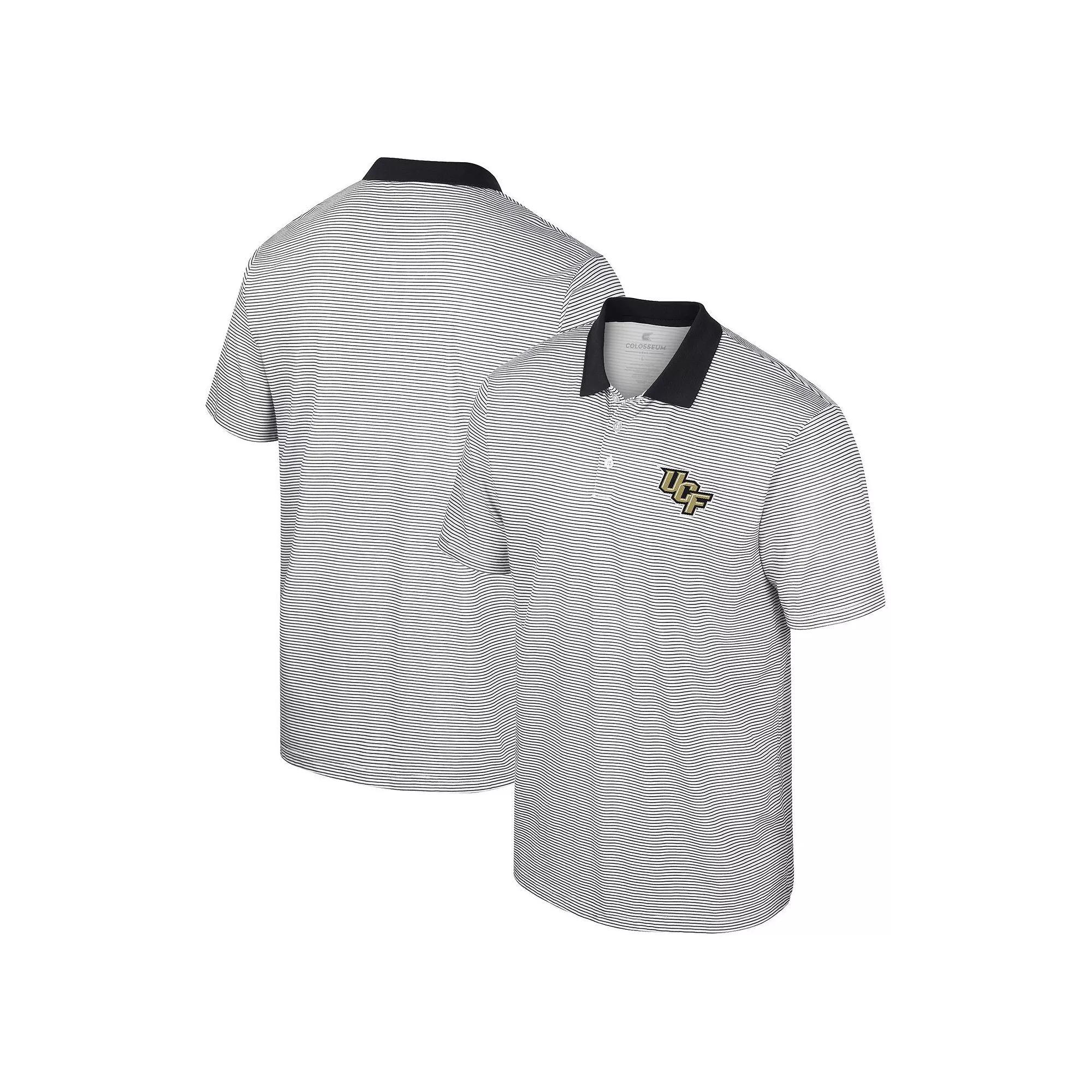 Men's Colosseum White/Black Providence Friars Print Stripe Polo,  Product Image