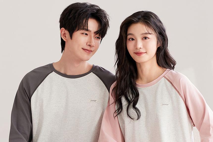 Couple Matching Raglan Pajama Set Product Image