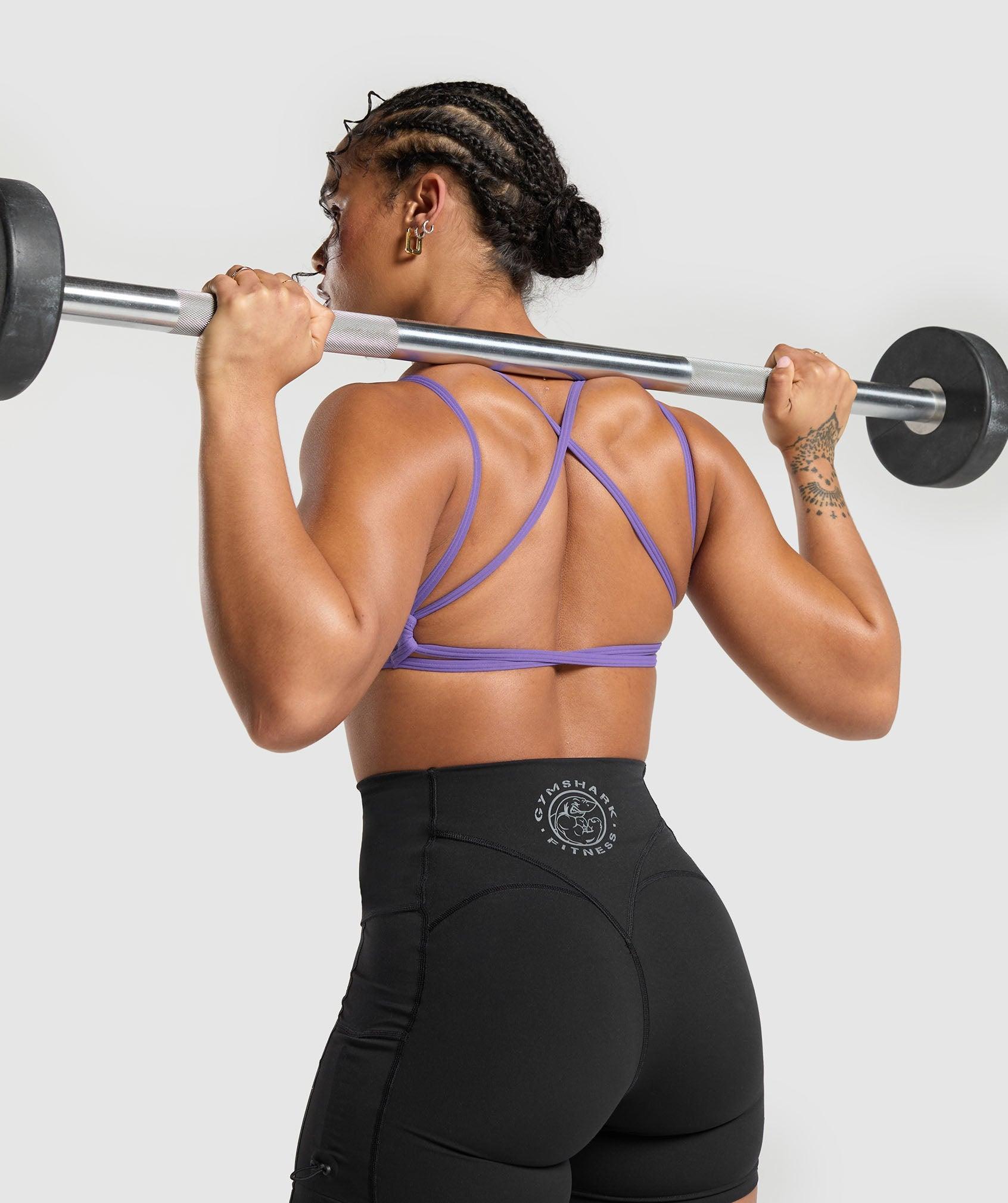 Gymshark Back Gains Sports Bra - Stellar Purple Female Product Image