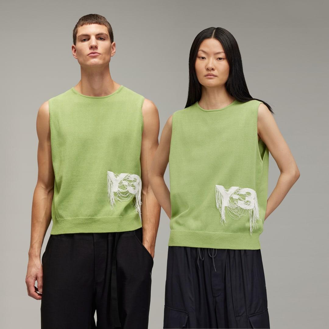 adidas Y-3 Logo Knit Vest Magic Lime M Unisex Product Image