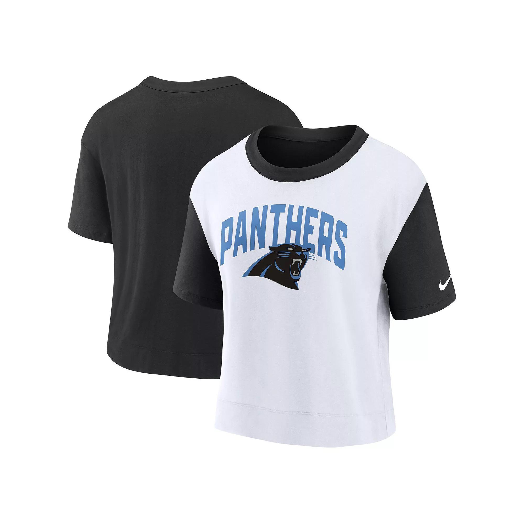 Women's Nike Black/White Carolina Panthers High Hip Fashion T-Shirt, Size: Medium Product Image