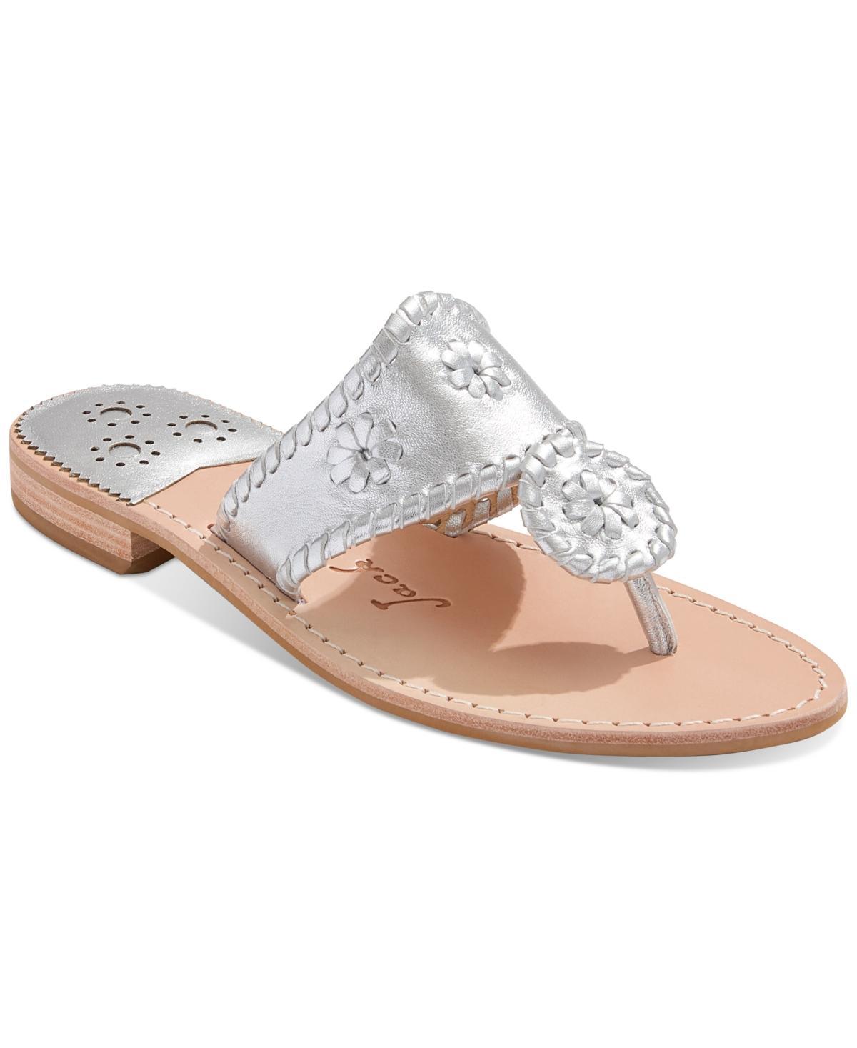 Jack Rogers Jacks Leather Flat Thong Sandals Product Image