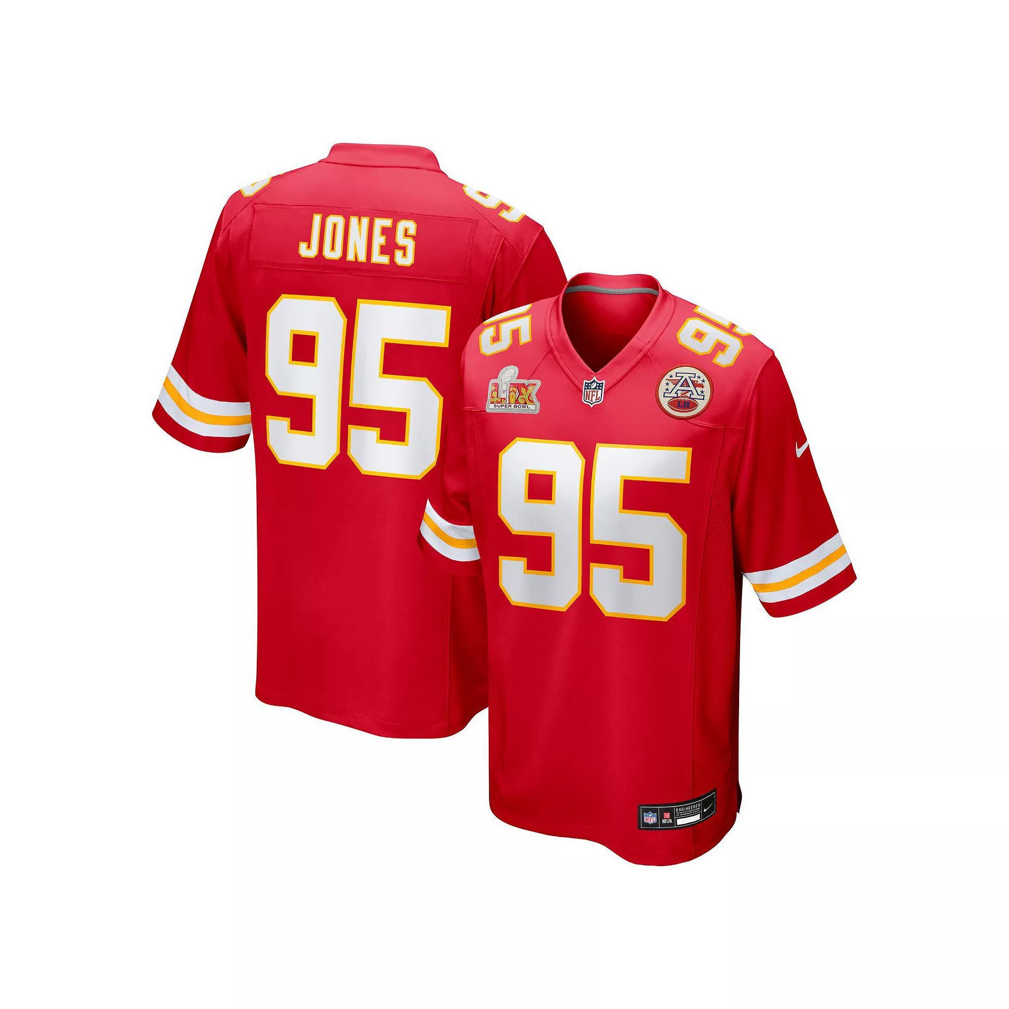 Men's Nike Chris Jones Red Kansas City Chiefs Super Bowl LIX Game Jersey, Size: Medium Product Image