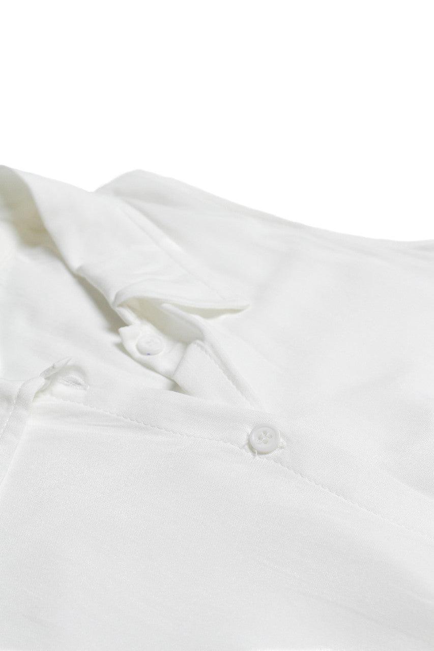 Sleeveless White Button Up Shirt Product Image