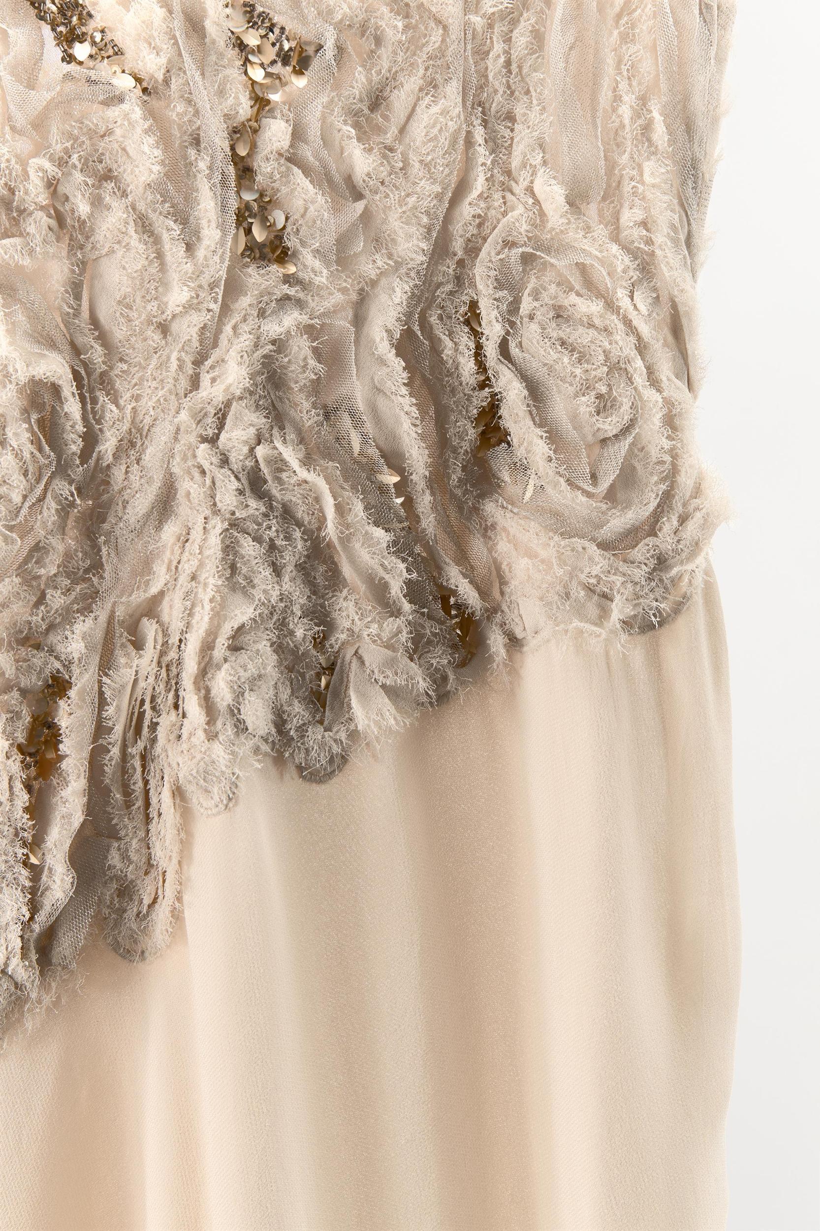 LONG BEADED TEXTURED DRESS Product Image