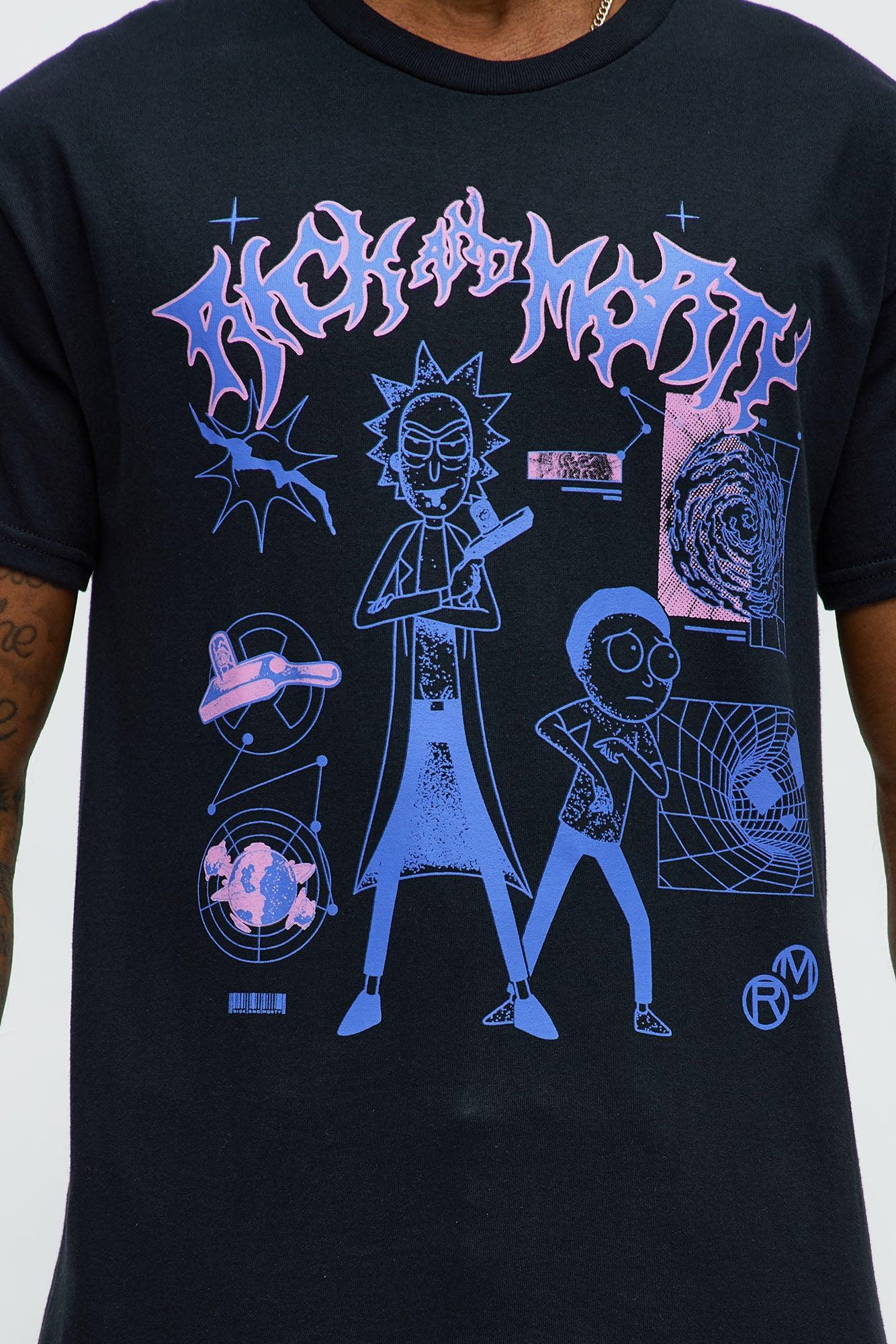 Rick And Morty Metal AF Short Sleeve Tee - Black Male Product Image