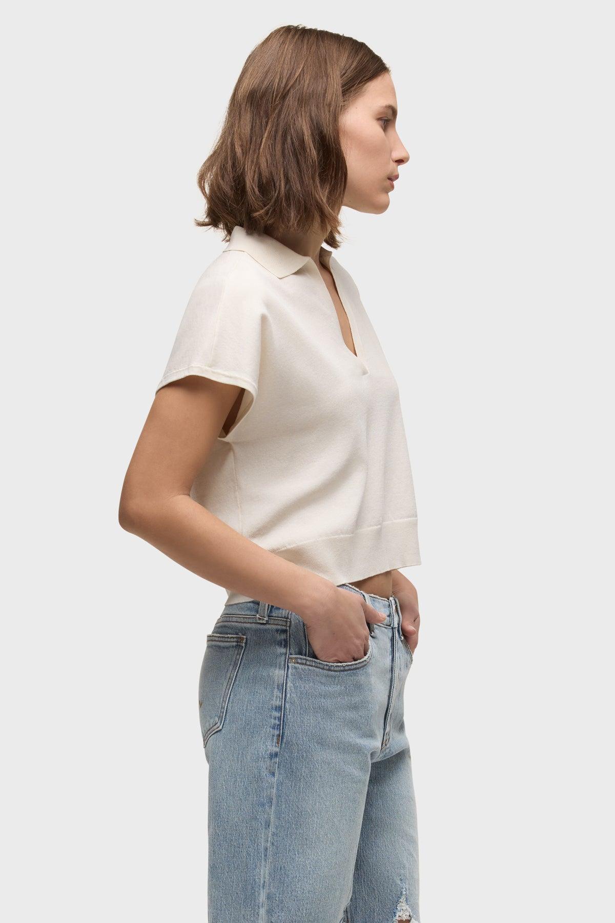 Draped Collared Sweater Female Product Image