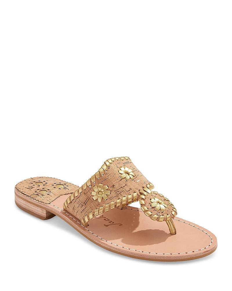 Jack Rogers Jacks Leather Flat Thong Sandals Product Image