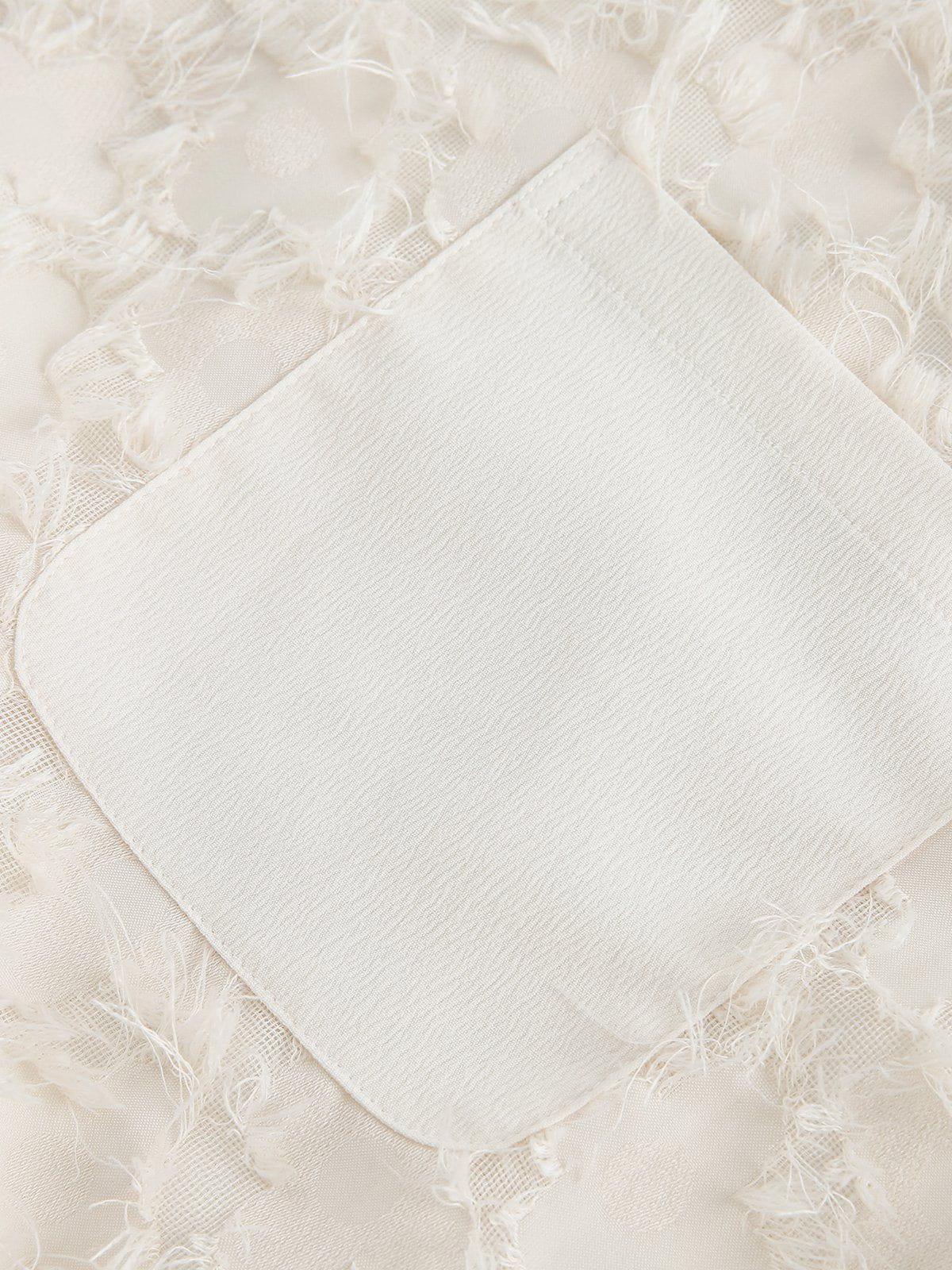 Aelfric Eden Irregular Color Block Frayed Long Sleeve Shirt Product Image