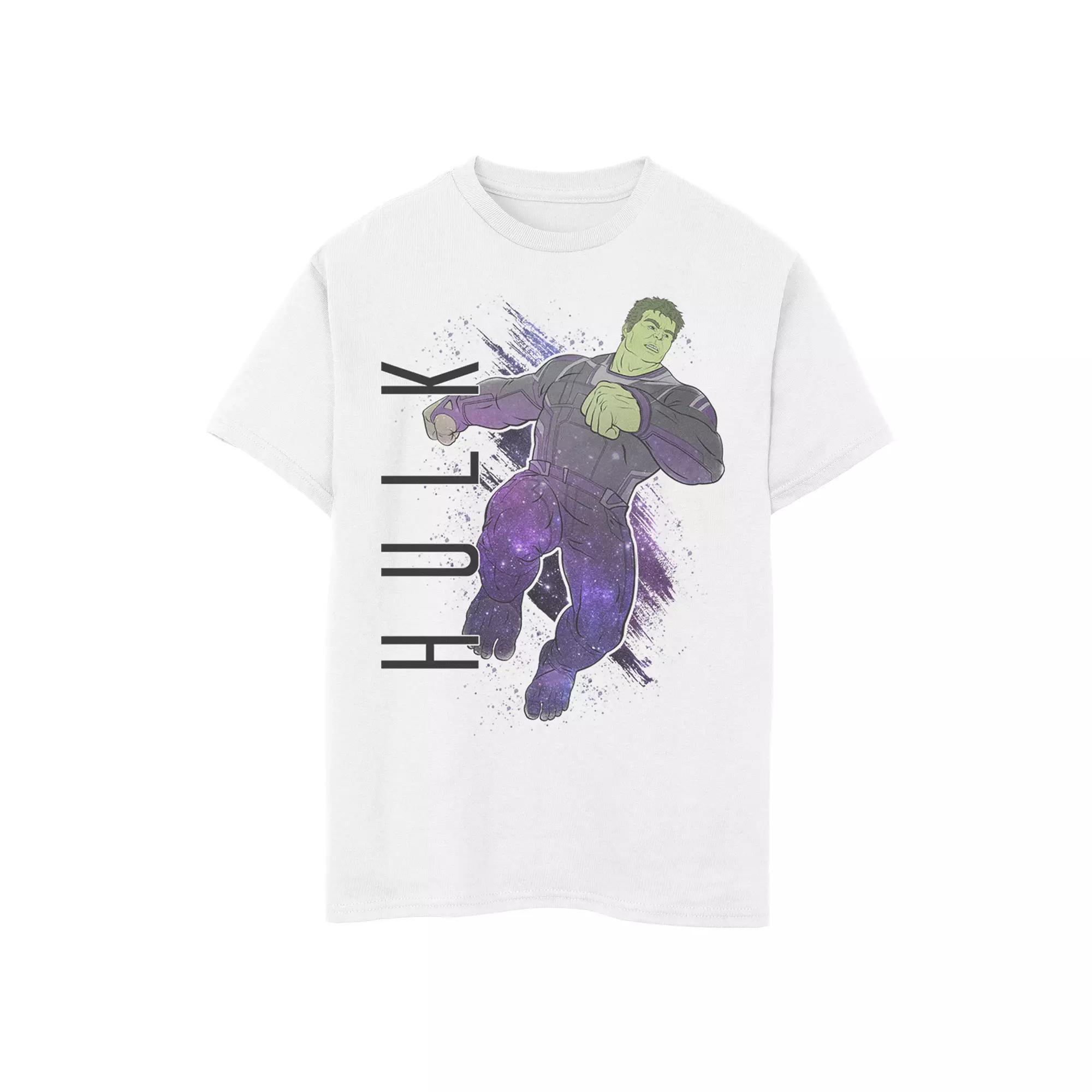 Boys 8-20 Marvel Avengers Endgame Hulk Galaxy Painted Graphic Tee, Boy's, Size: XS, White Product Image