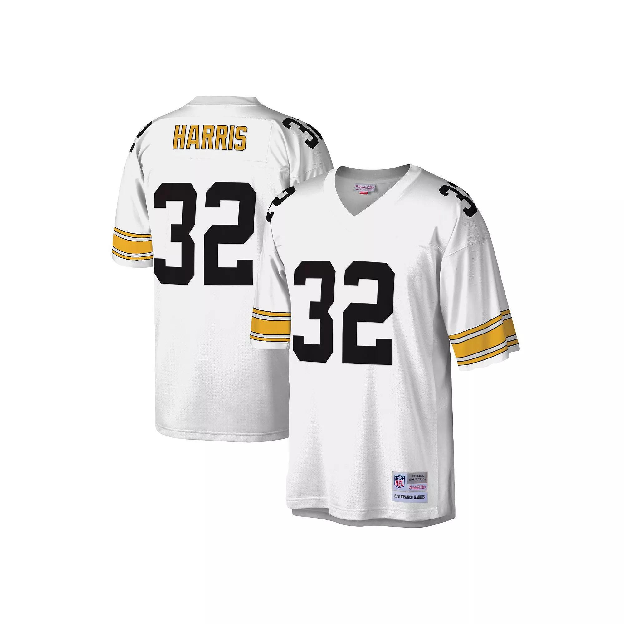 Men's Mitchell & Ness Franco Harris White Pittsburgh Steelers Legacy Replica Jersey,  Product Image