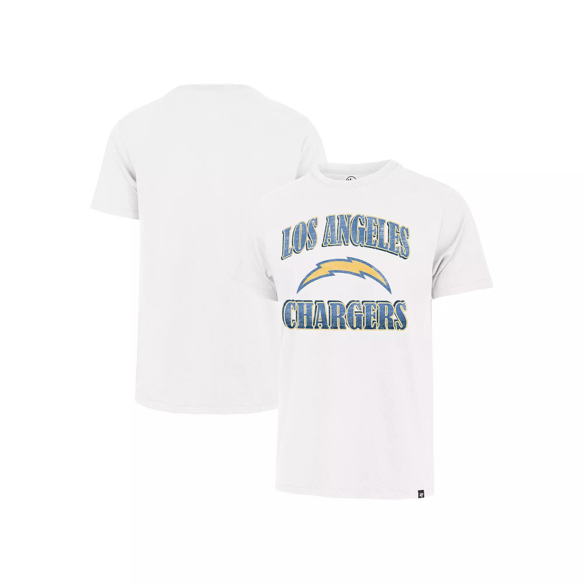 Men's '47 White Los Angeles Chargers Overrun Franklin T-Shirt,  Product Image