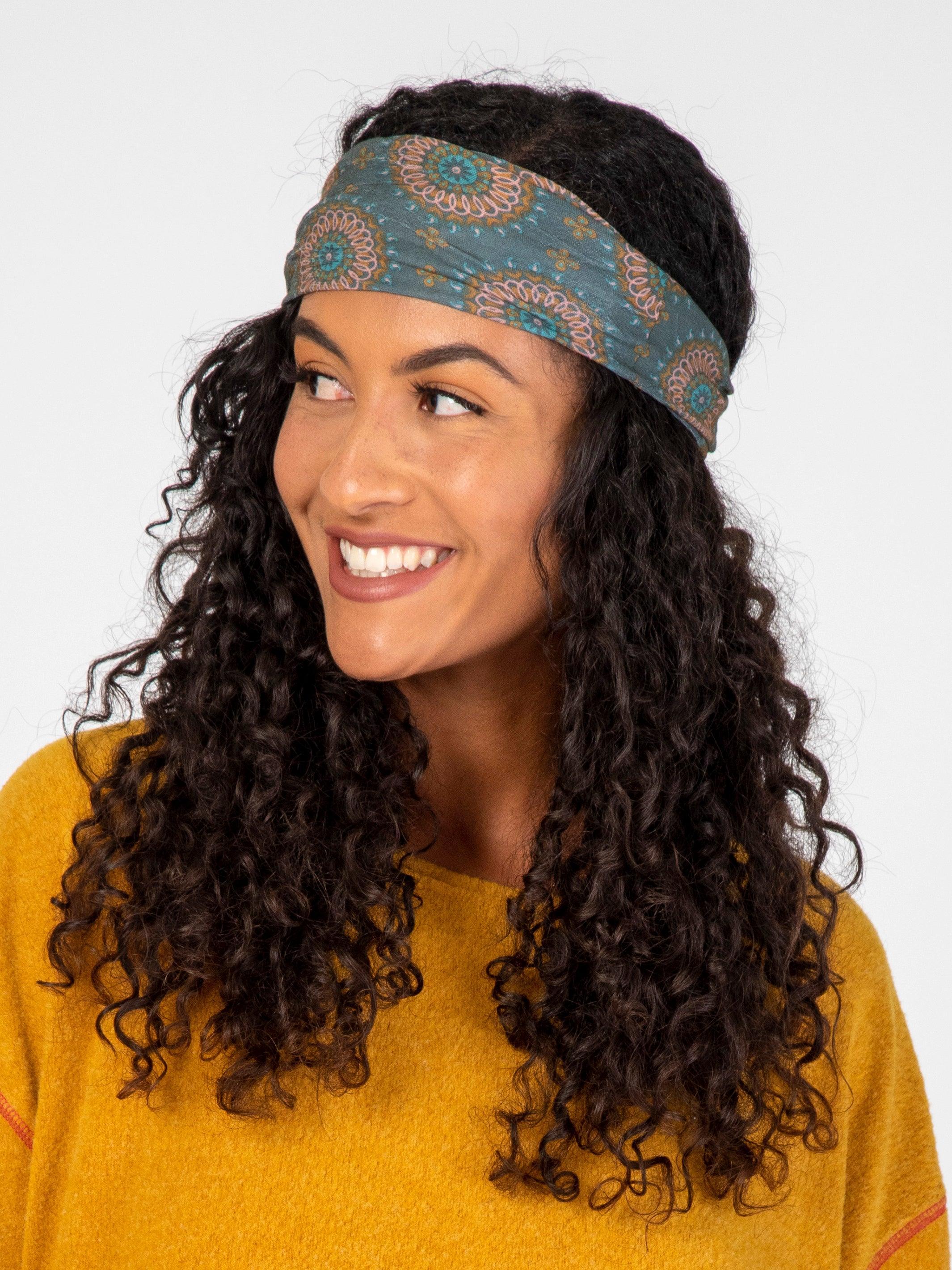 Full Boho Bandeau® Headband - Sage Gold Medallion Product Image