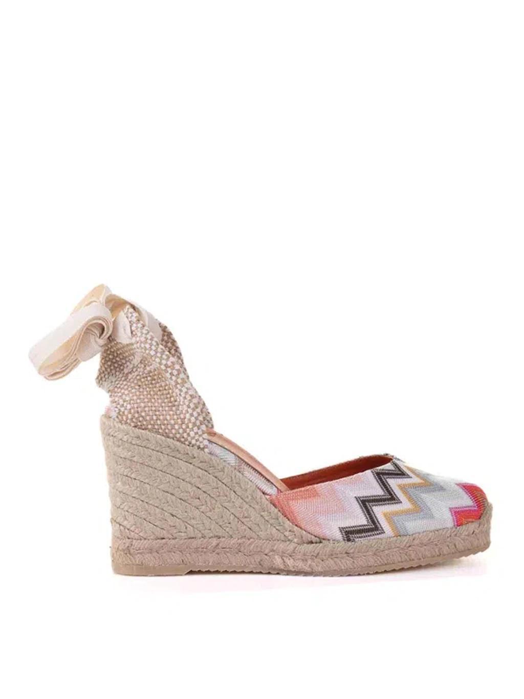 MISSONI Zigzag Raffia 90mm Espadrilles In Nude & Neutrals Product Image