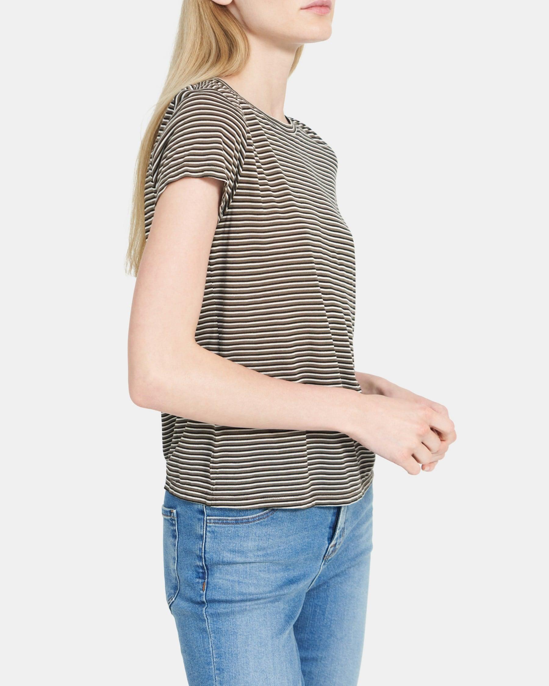 Fitted Tee in Striped Modal Jersey Product Image