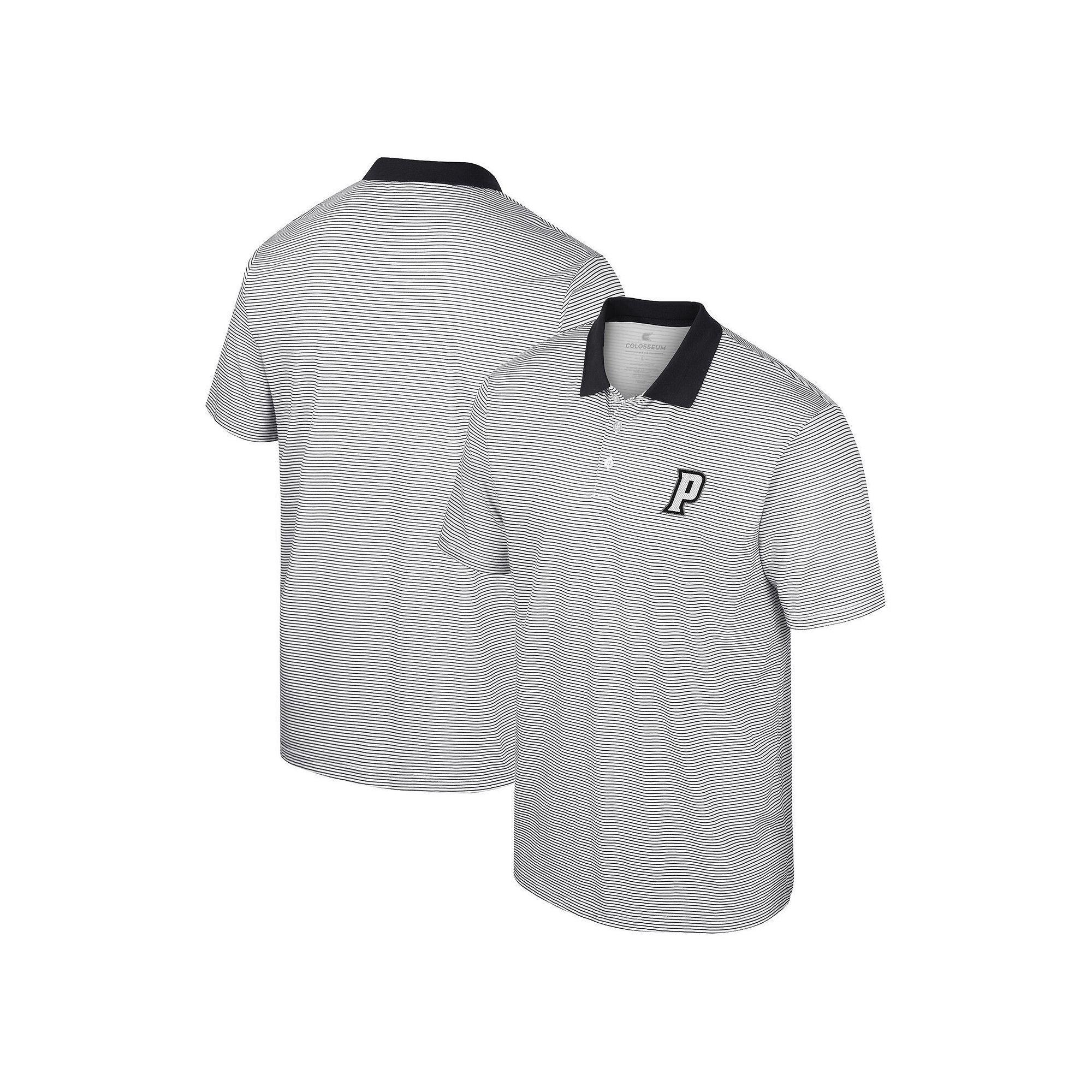 Men's Colosseum White/Black Providence Friars Print Stripe Polo,  Product Image