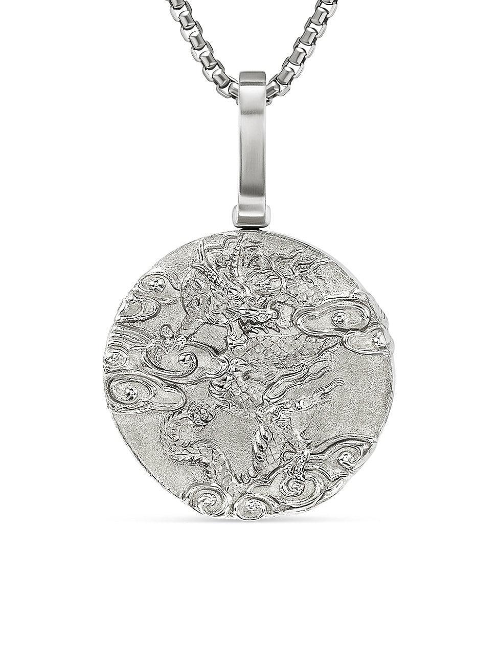 Mens Dragon Amulet in Sterling Silver Product Image