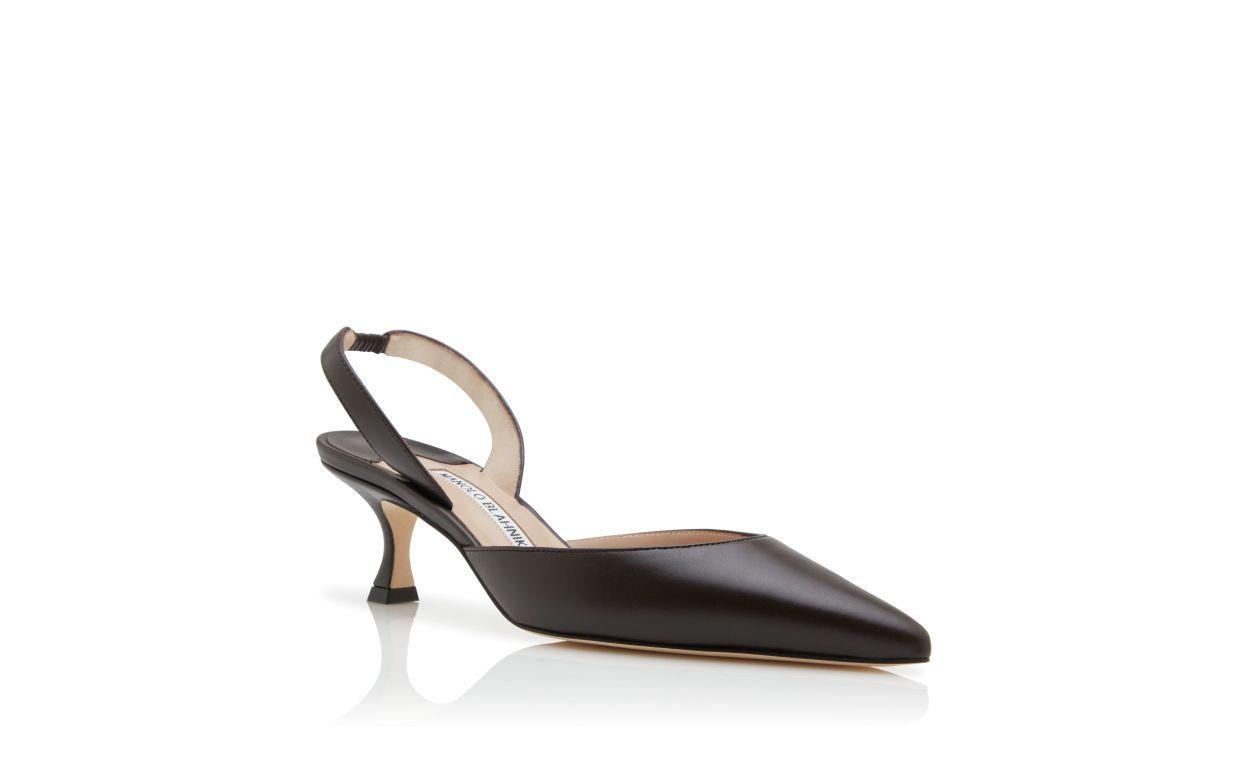 CAROLYNE Brown Nappa Leather Slingback Pumps Product Image