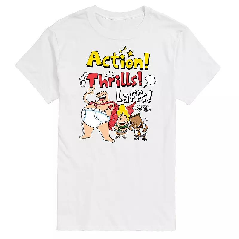 Men's Captain Underpants Action ThrilLong Sleeve Graphic Tee Tee,  Product Image
