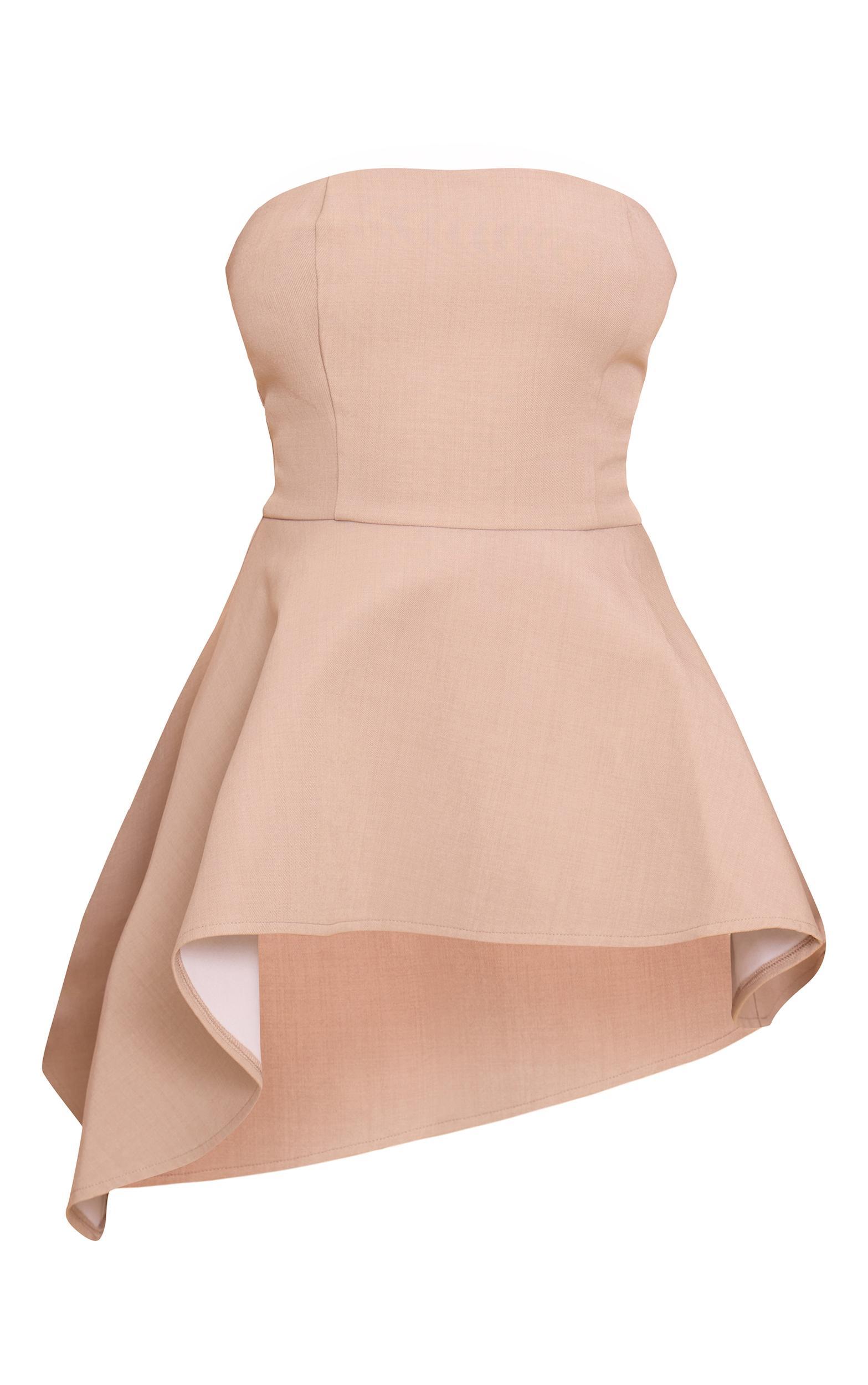 Taupe Premium Tailored Asymmetric Bandeau Top Product Image