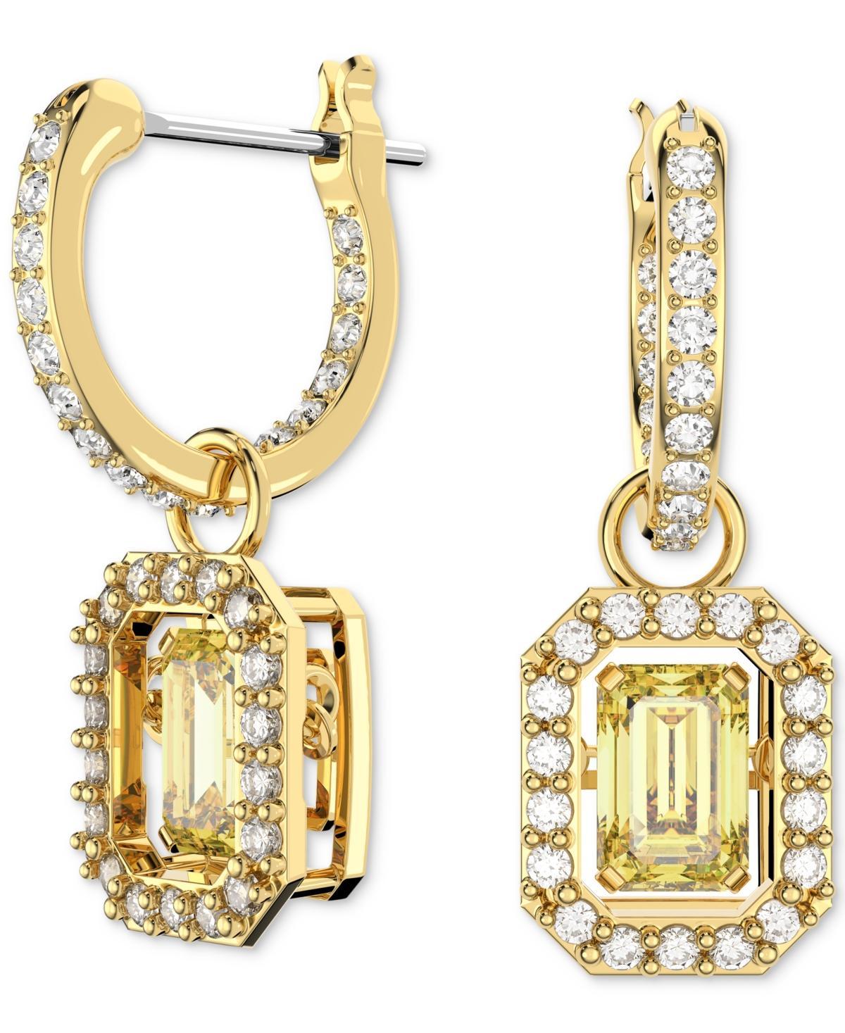 Swarovski Millenia Octagon Cut Crystal Hoop Drop Earrings Product Image