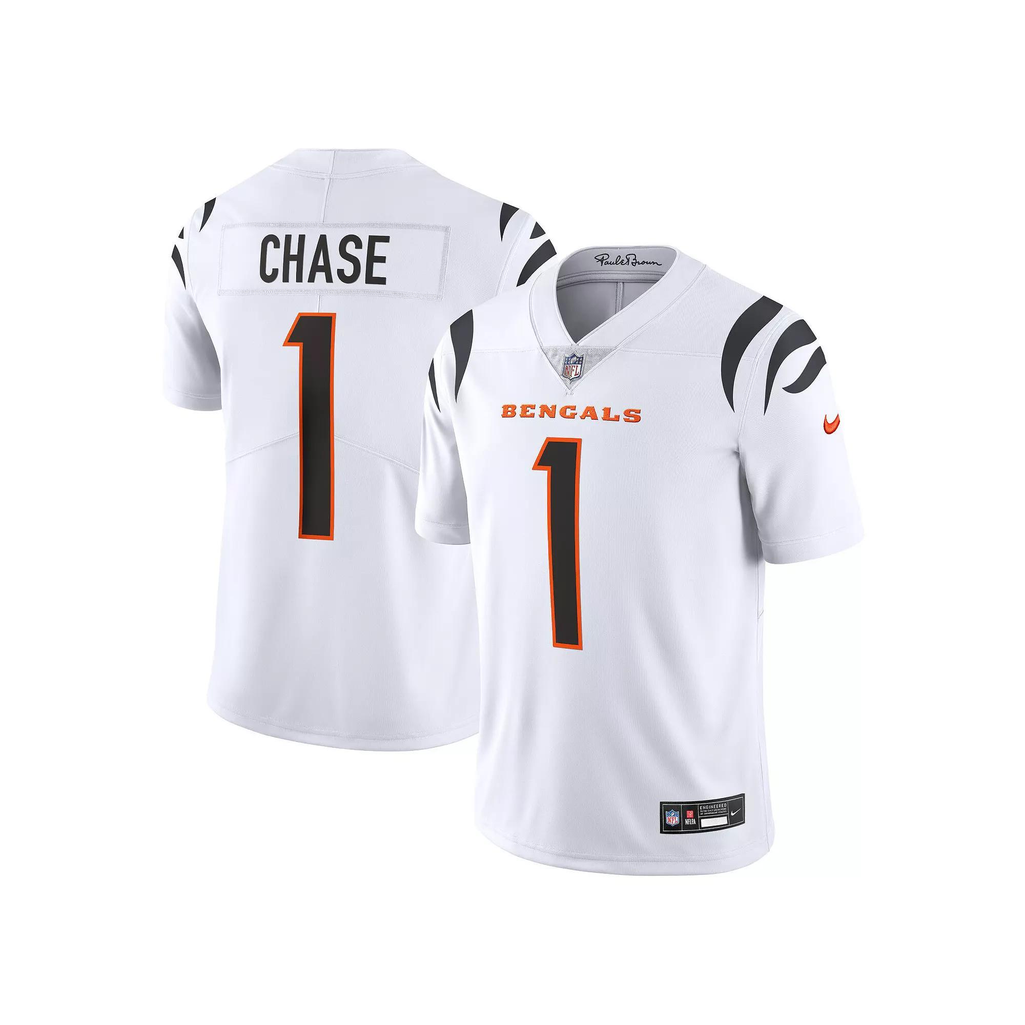 Men's Nike Ja'Marr Chase White Cincinnati Bengals  Vapor Untouchable Limited Jersey, Size: 2XL Product Image