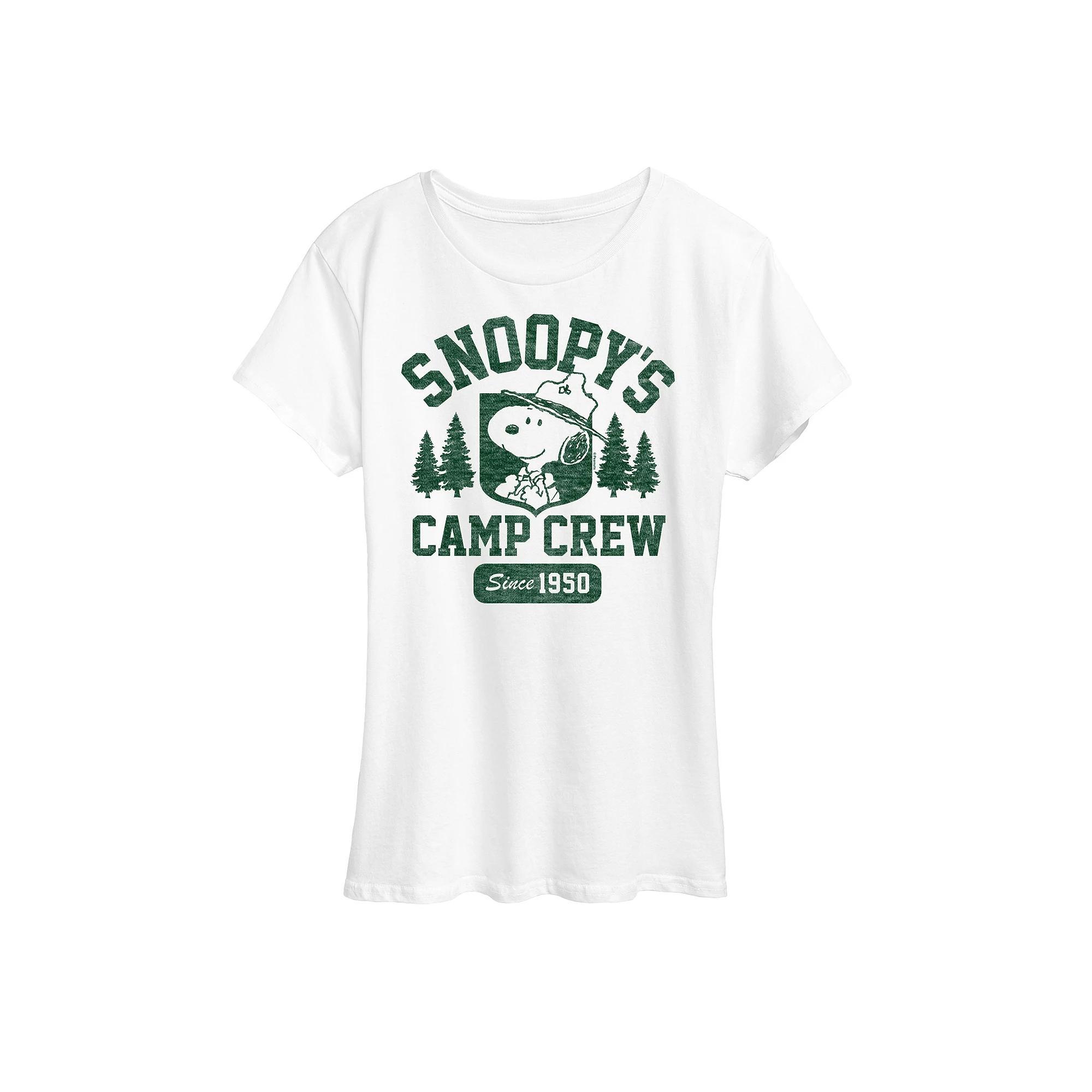 Women's Peanuts Snoopy's Camp Crew Graphic Tee,  Product Image