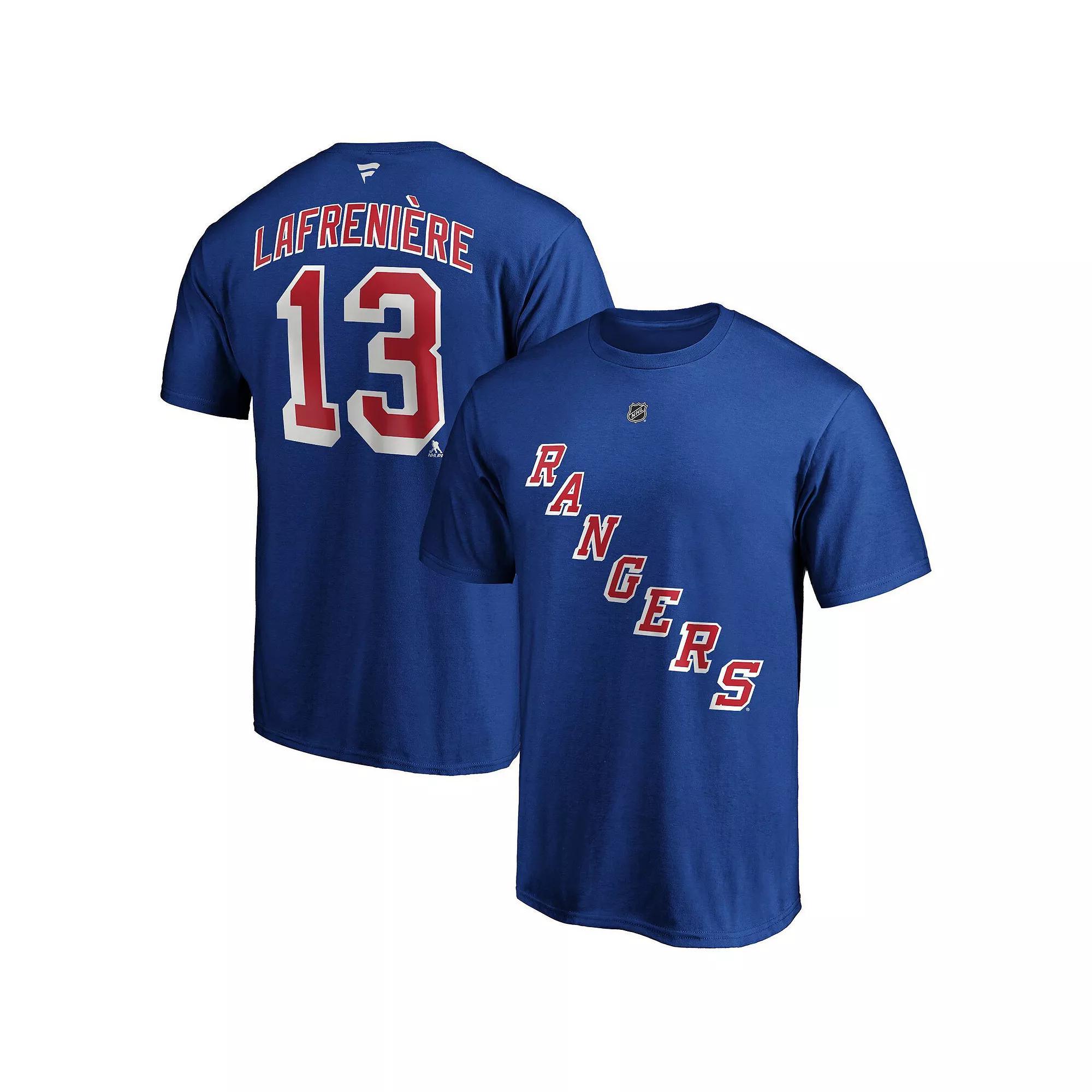 Men's Fanatics Branded Alexis Lafreniere Blue New York Rangers Big & Tall Name & Number T-Shirt,  Product Image