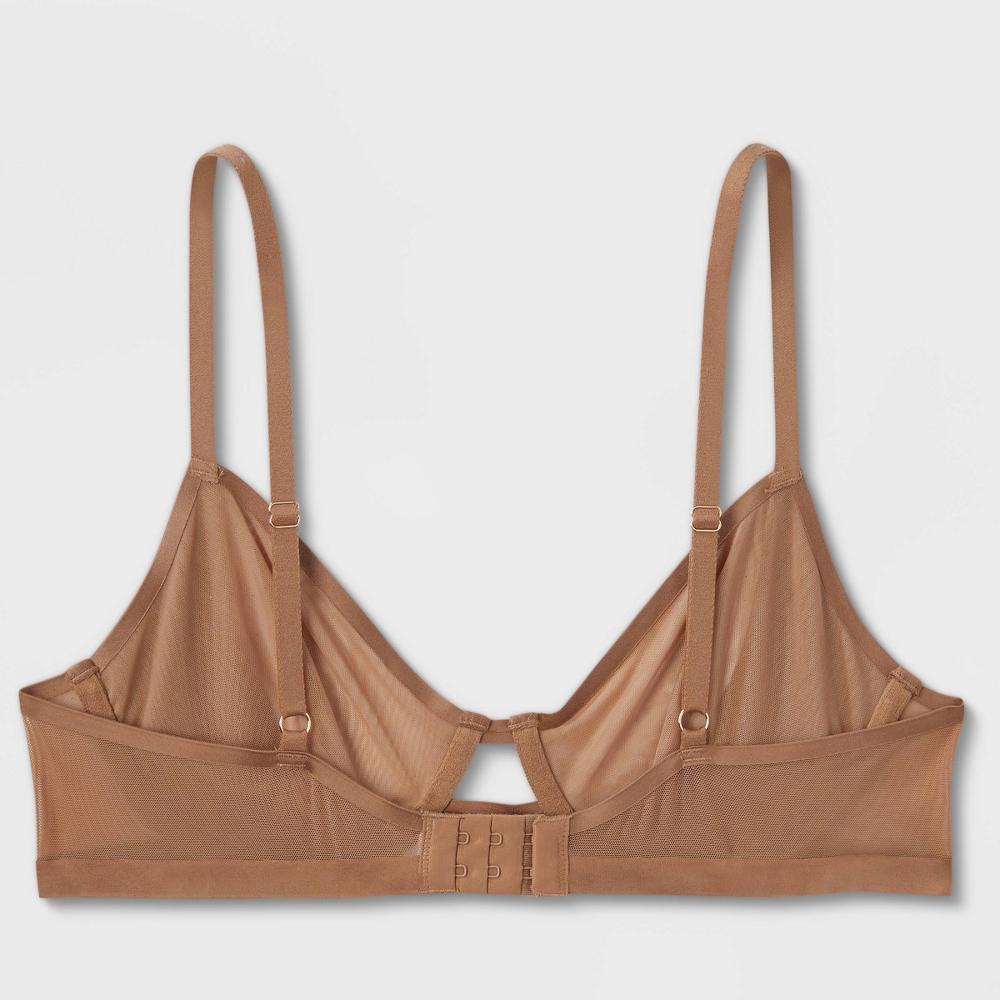 Womens Mesh Unlined Demi Bra - Auden Brown 34B Product Image