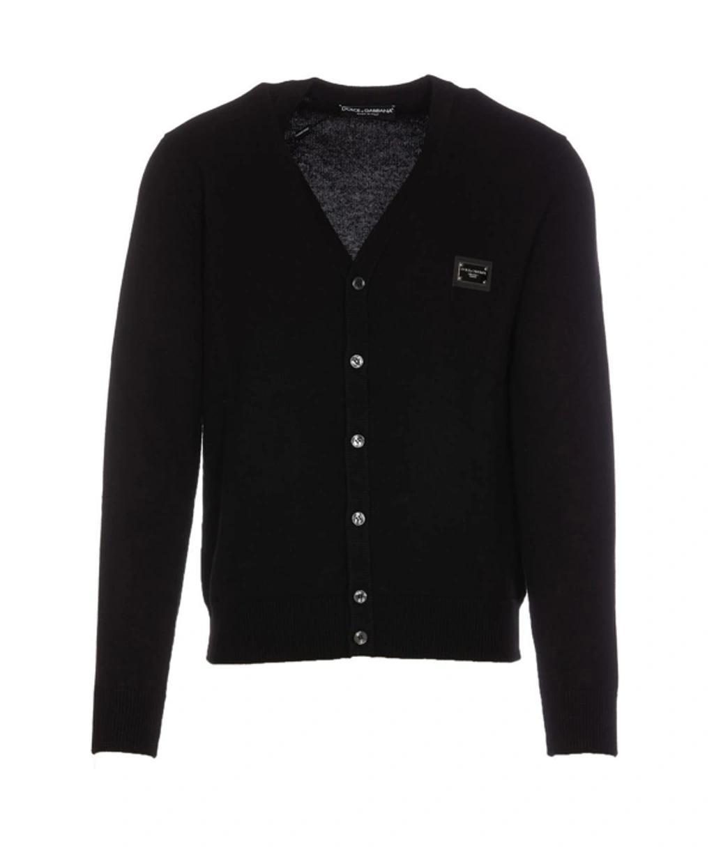 Brand Tag Cardigan In Black Product Image