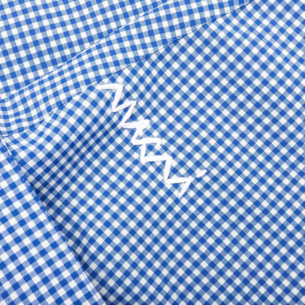Checked Wool Shirt - Blue/White Male Product Image