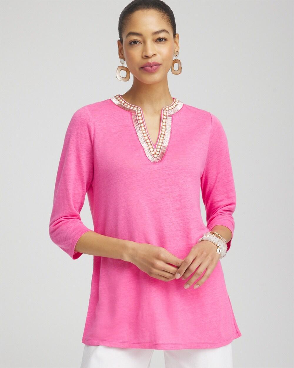 Linen Nautical Embellished Tunic Product Image