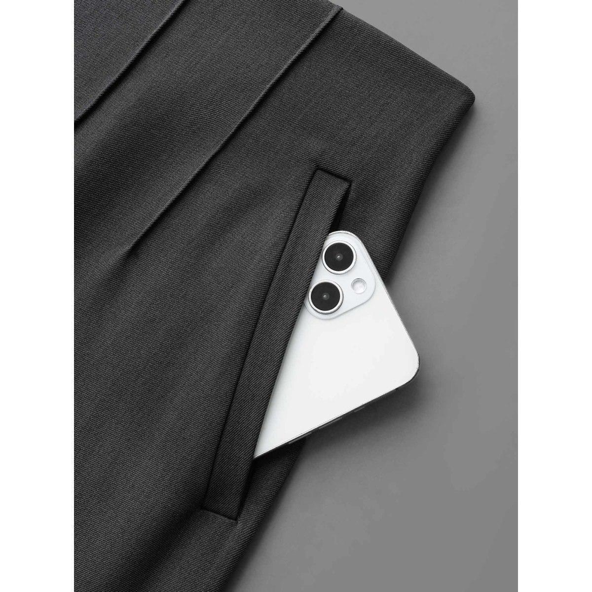 Plus Size Pleated Mid-Rise Straight Leg Pants Women DimGray At the Office Straight Leg Mid Rise Office Pants BloomChic 12/L Product Image