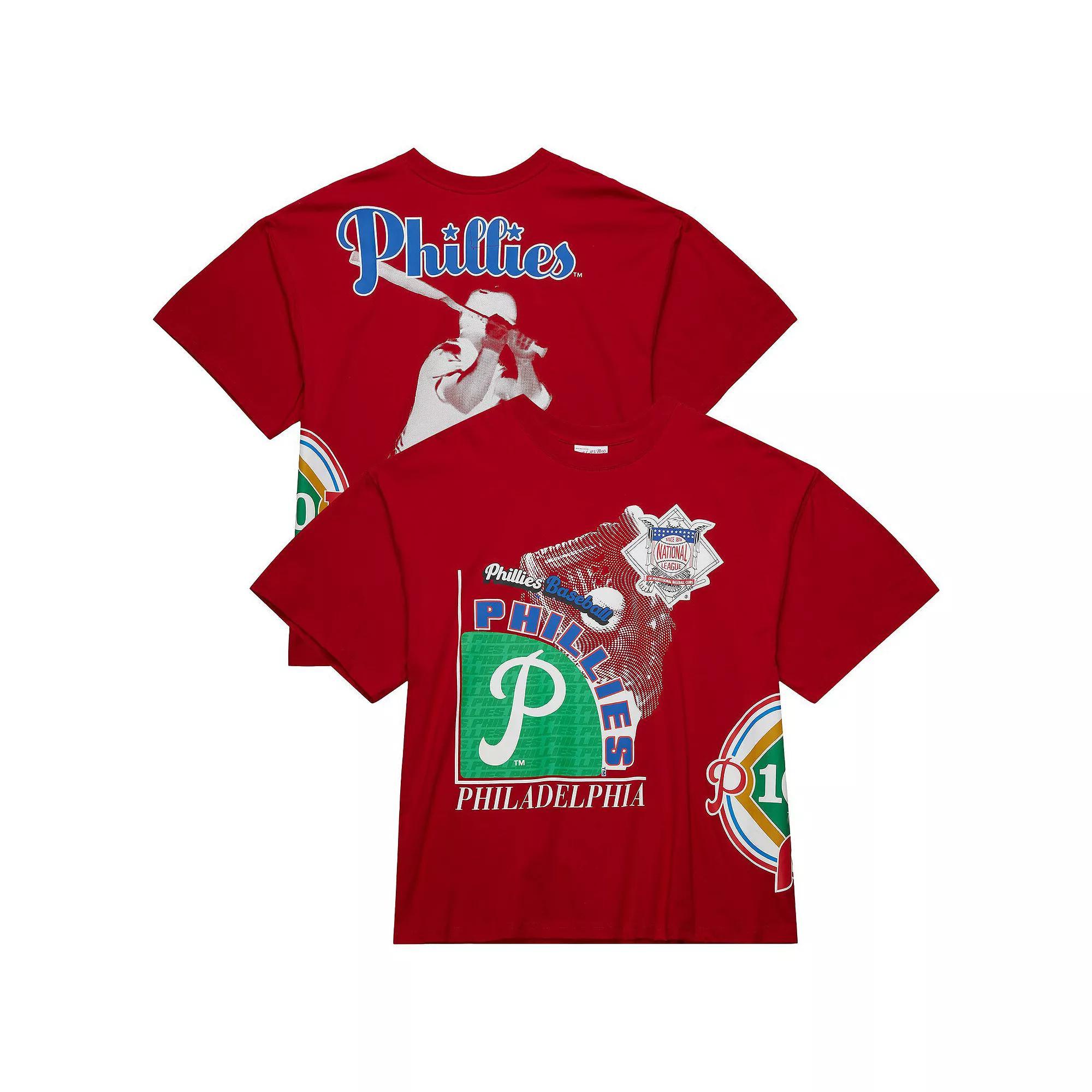 Men's Mitchell & Ness  Red Philadelphia Phillies Cooperstown Collection Logo Blast T-Shirt, Size: Large Product Image