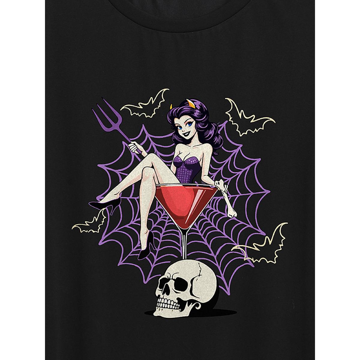 Plus Size Beach Vibes Round Neck T-Shirt Black Women Non Tropical Round Neck Casual T-shirts BloomChic 10/M Product Image