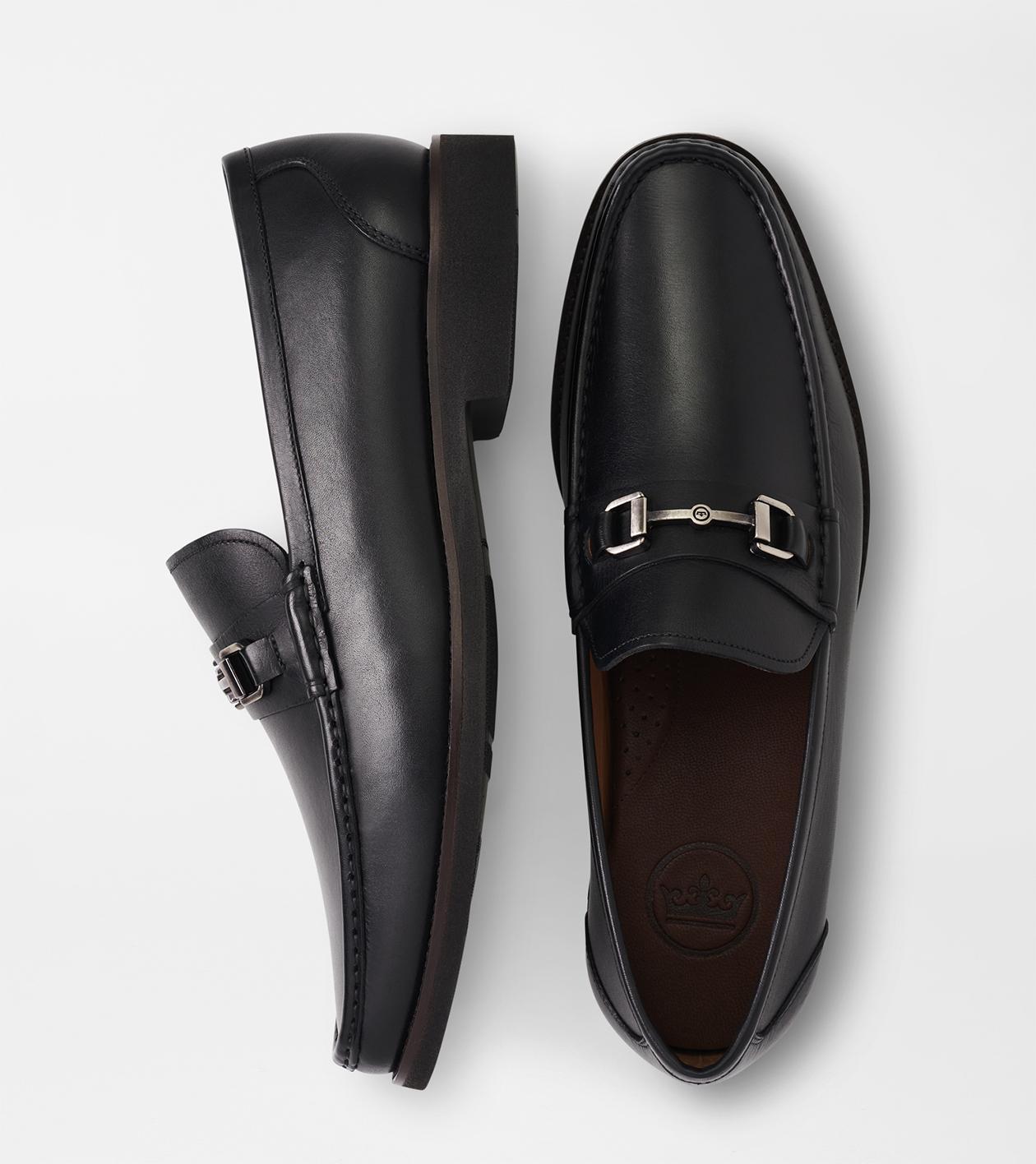 Peter Millar Mens Leather Bit Loafer | Color: Black | Size: 13.5 Product Image