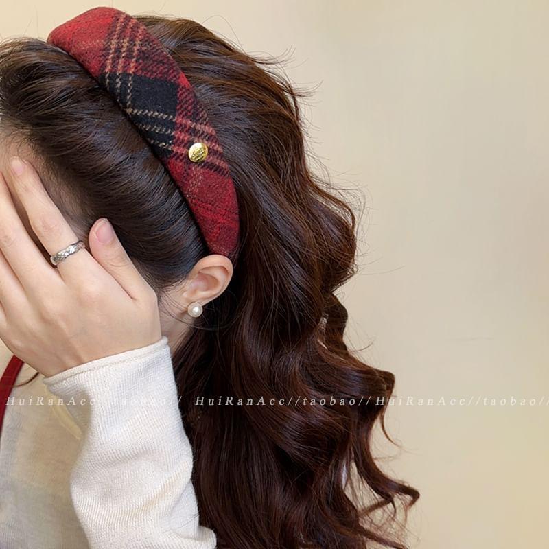 Plaid Thick Headband Product Image