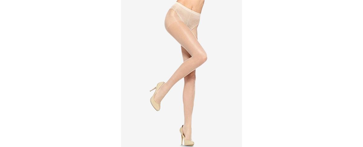 Hue French Lace Control Top Sheer Tights Product Image