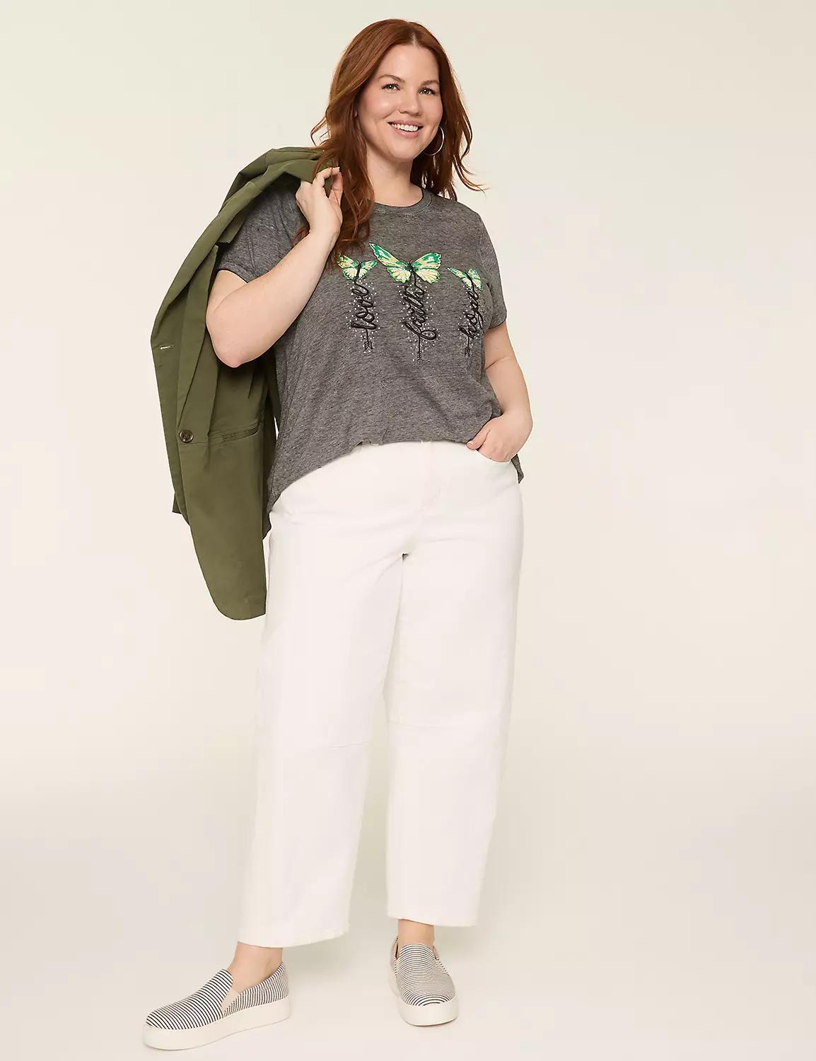 Embellished Love Faith Hope Dolman-Sleeve Graphic Tee Product Image