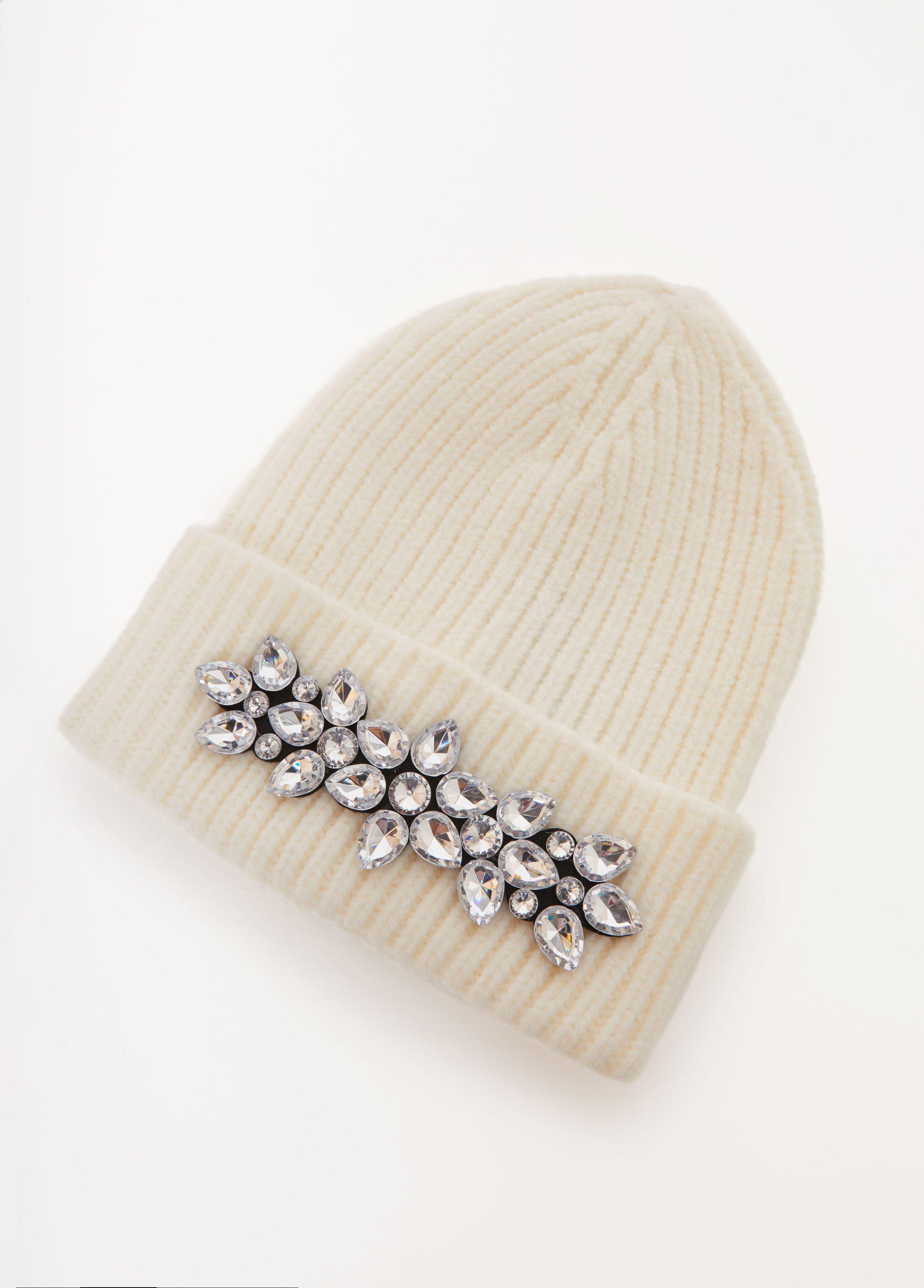 Crystal Applique Ribbed Beanie Product Image