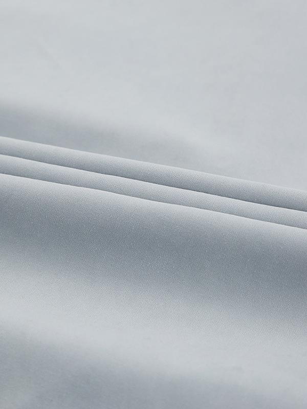 Long Sleeves Loose Solid Color Split-Joint High-Neck Blouses Product Image