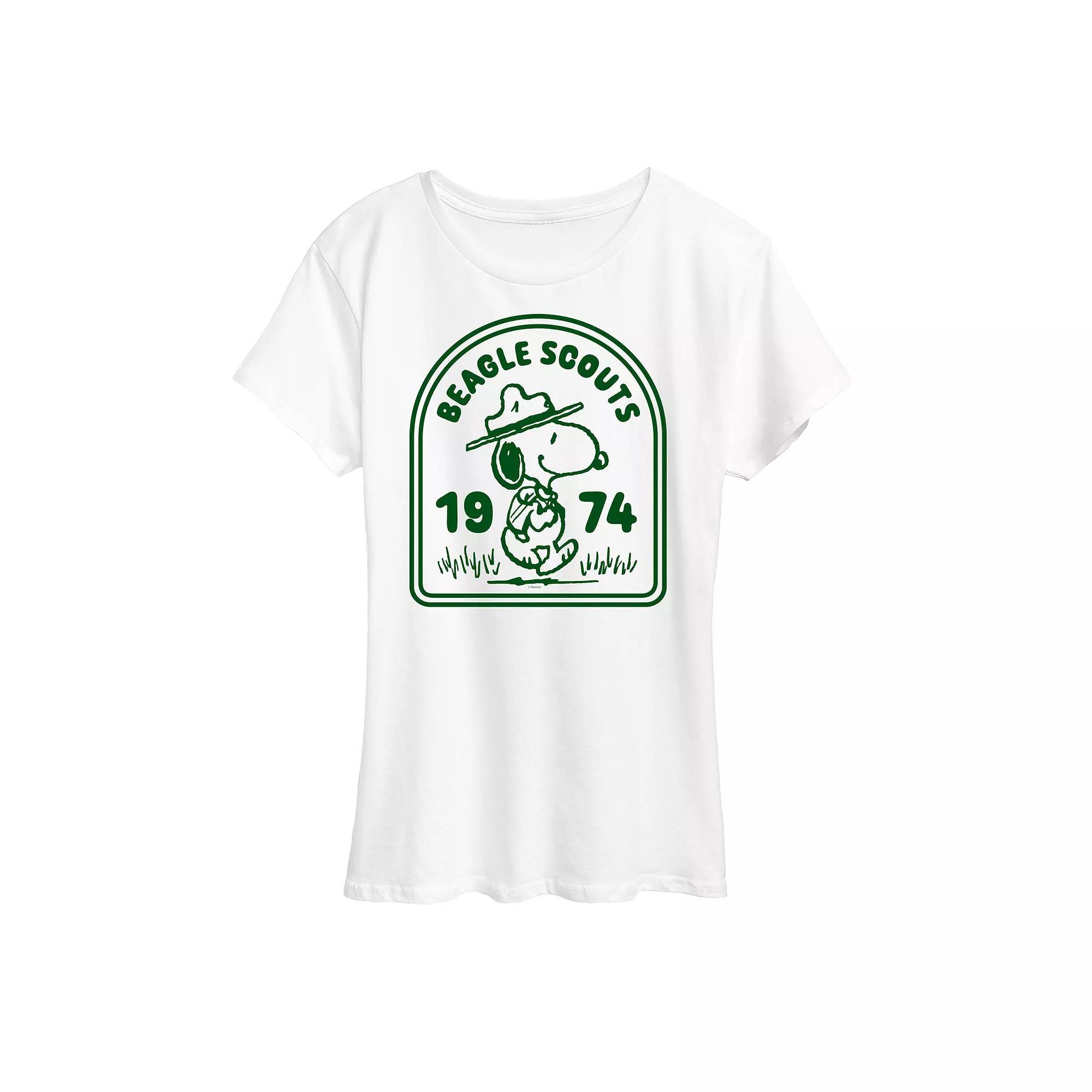 Women's Peanuts Snoopy Beagle Scouts Badge Graphic Tee,  Product Image