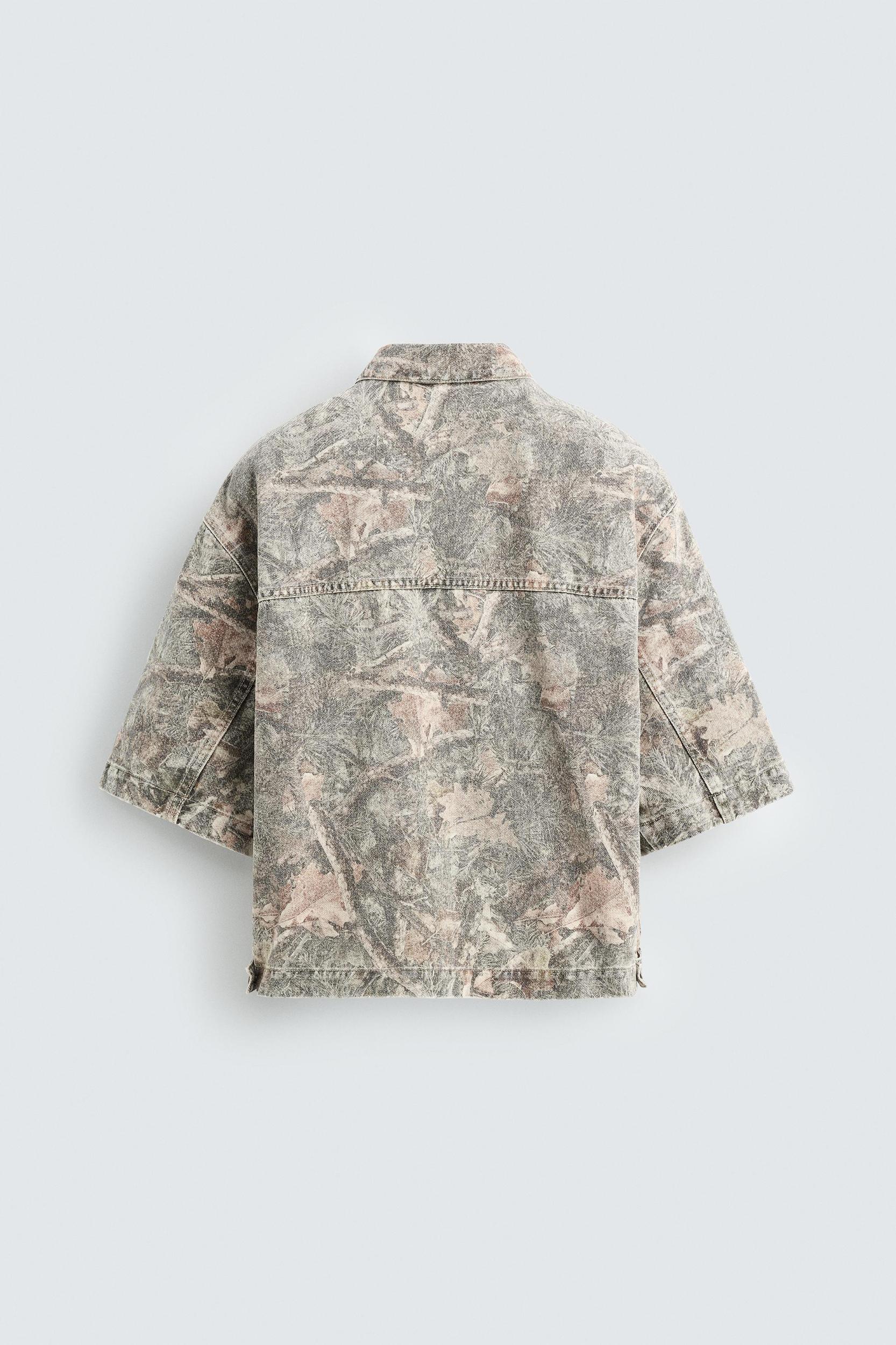 WASHED ABSTRACT PRINT OVERSHIRT Product Image