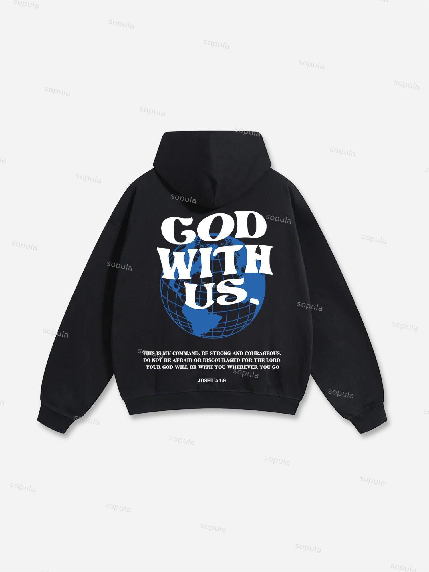 Sopula God With Us Graphic Hoodie Product Image