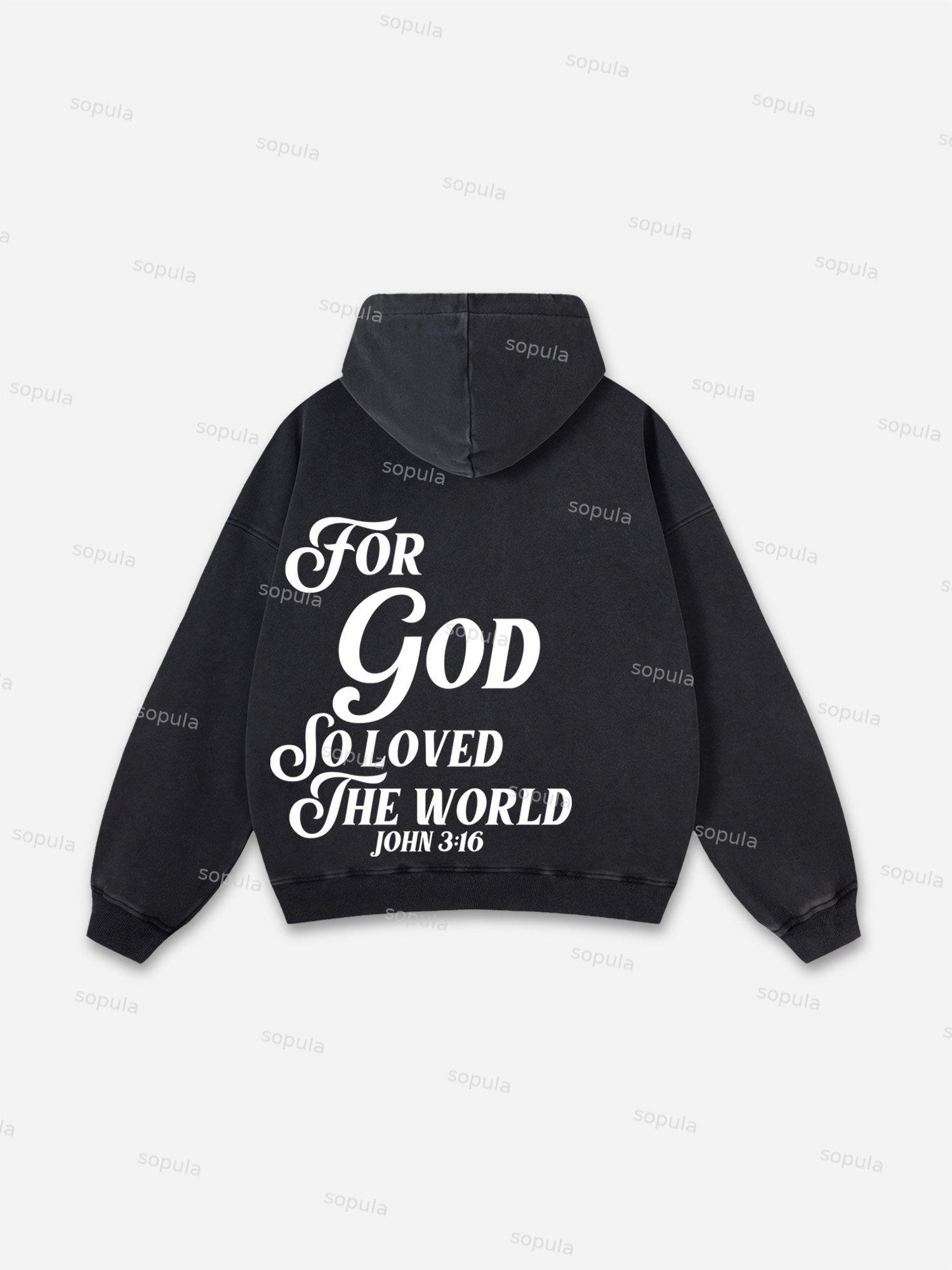 Sopula For God So Loved The World Graphic Washed Hoodie Product Image