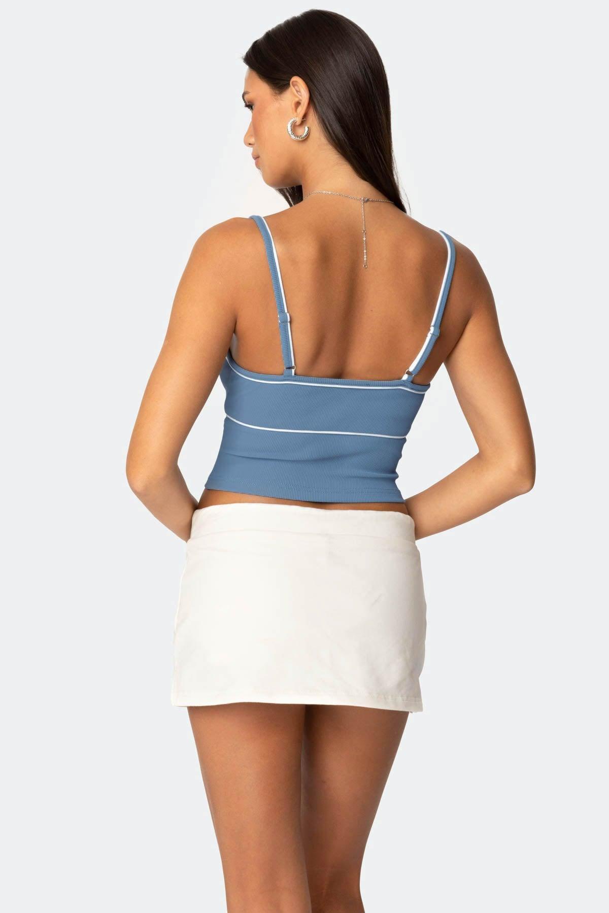 Contrast Cropped Tank Top Product Image