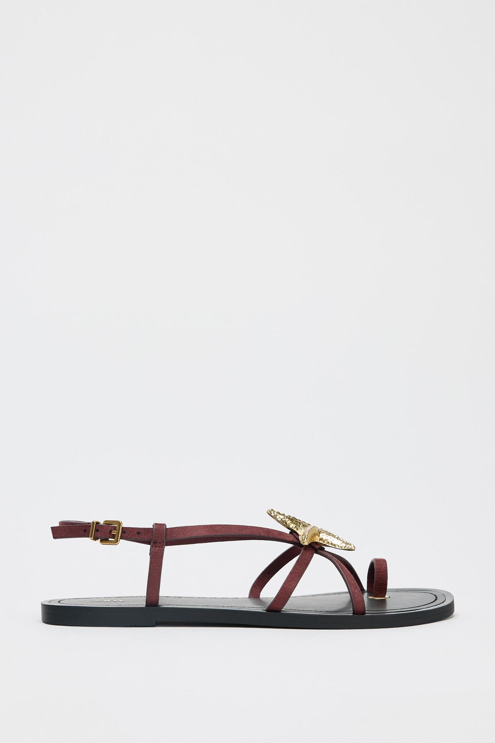 STRAPPY SANDALS WITH METALLIC DETAIL Product Image