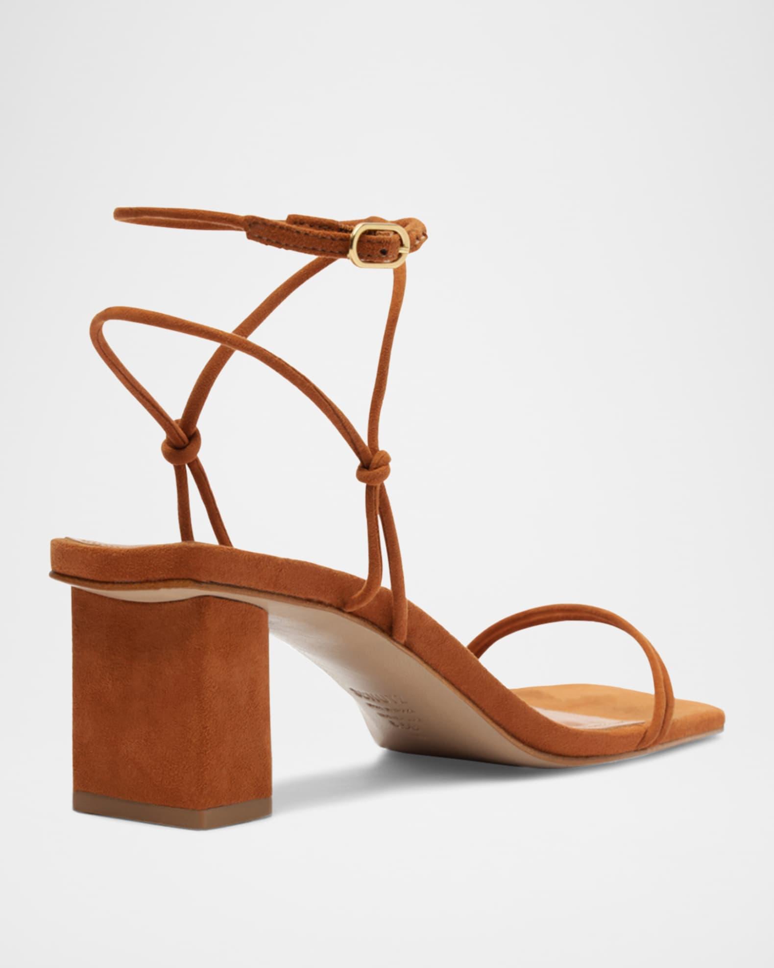 Pompeii Strappy Suede Block-Heel Sandals Product Image