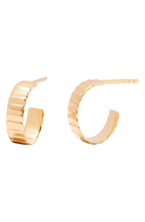 Womens Natalie Fluted 14K-Yellow-Gold Vermeil Hoop Earrings Product Image